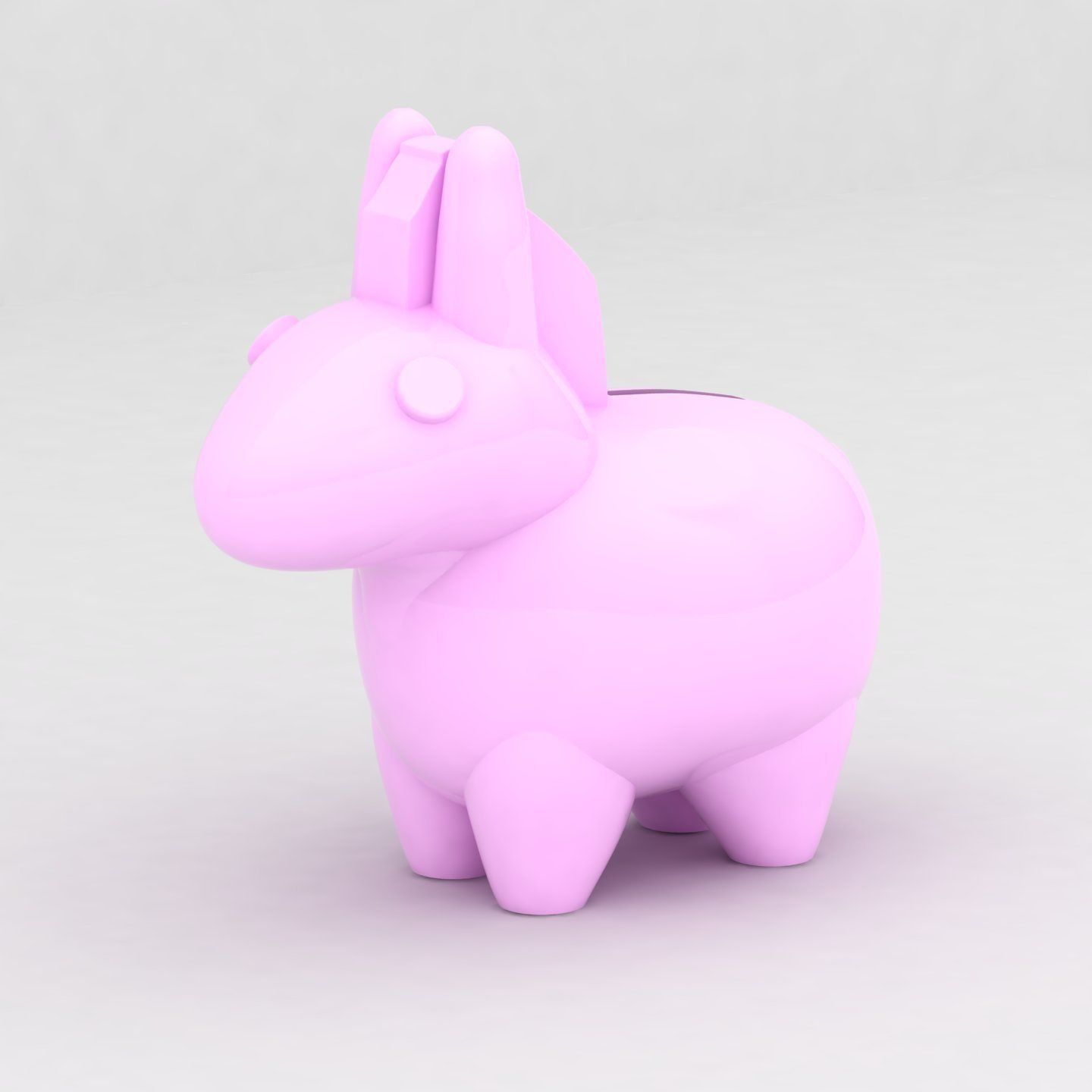 Donkey piggy bank 3D print model_9