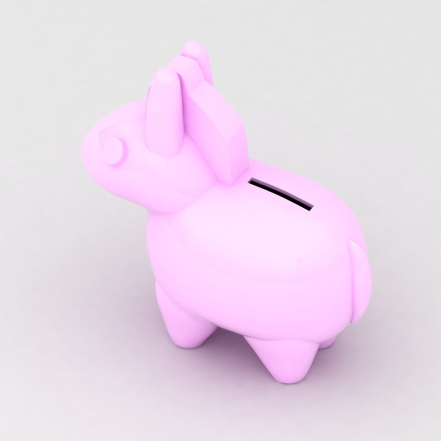 Donkey piggy bank 3D print model_2