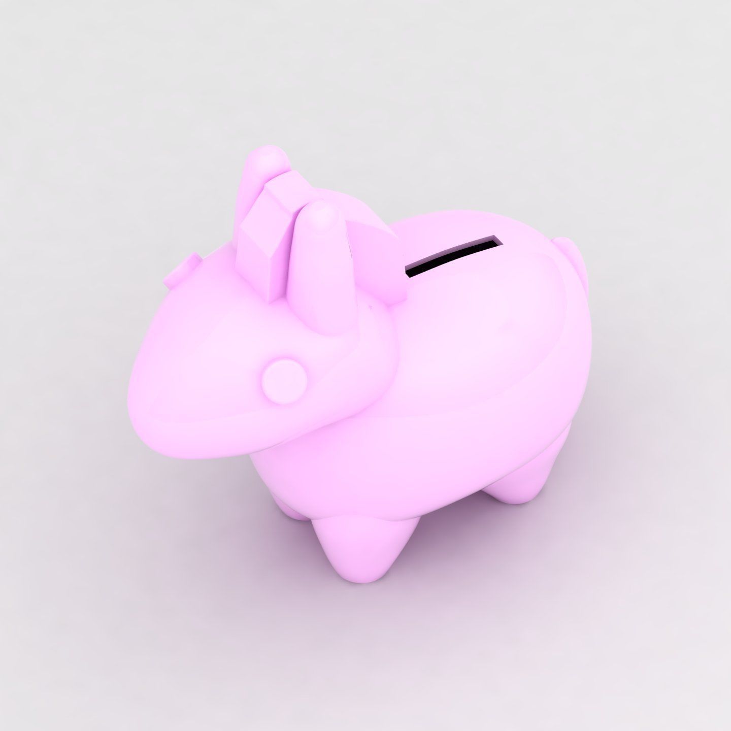 Donkey piggy bank 3D print model_4