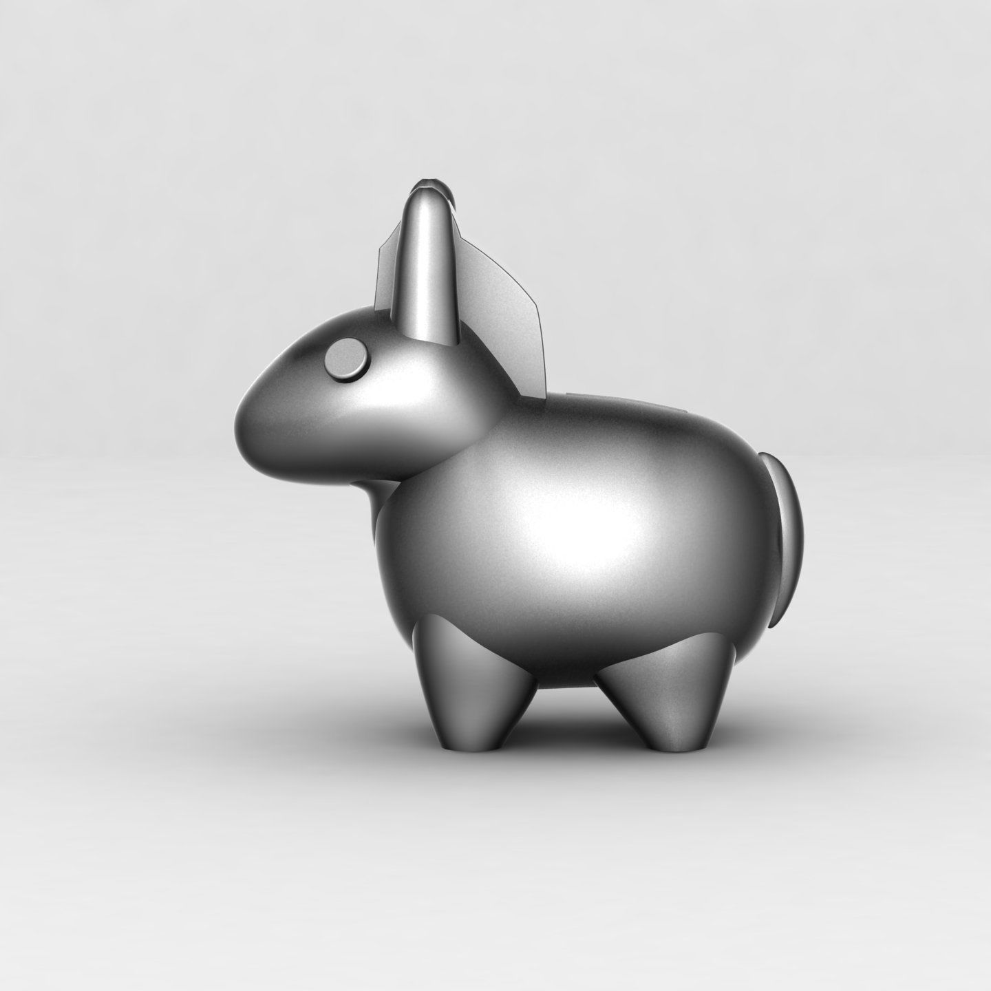 Donkey piggy bank 3D print model_5