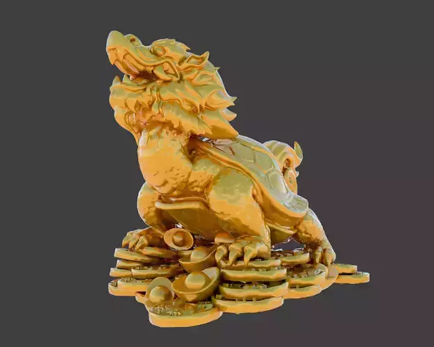 Sculpture-008 golden statue of dragon