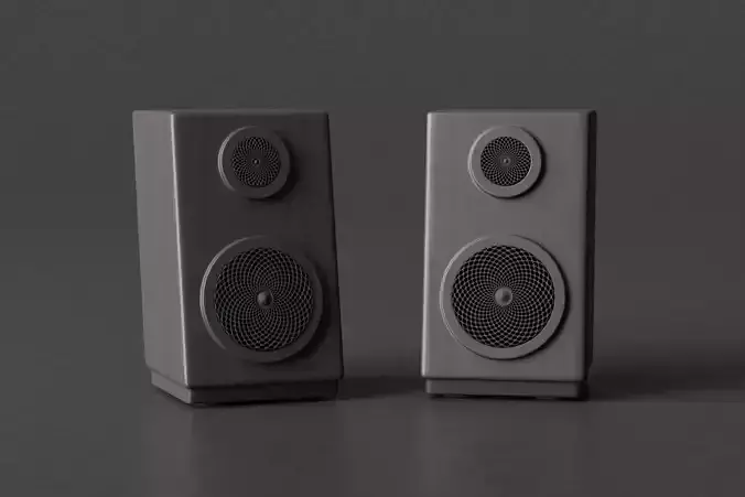 Speakers or Studio Monitors Low-poly 3D model