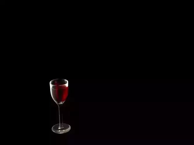 3d giass glass of wine