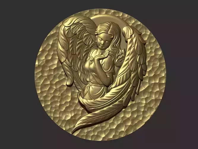 angel gold medallion with