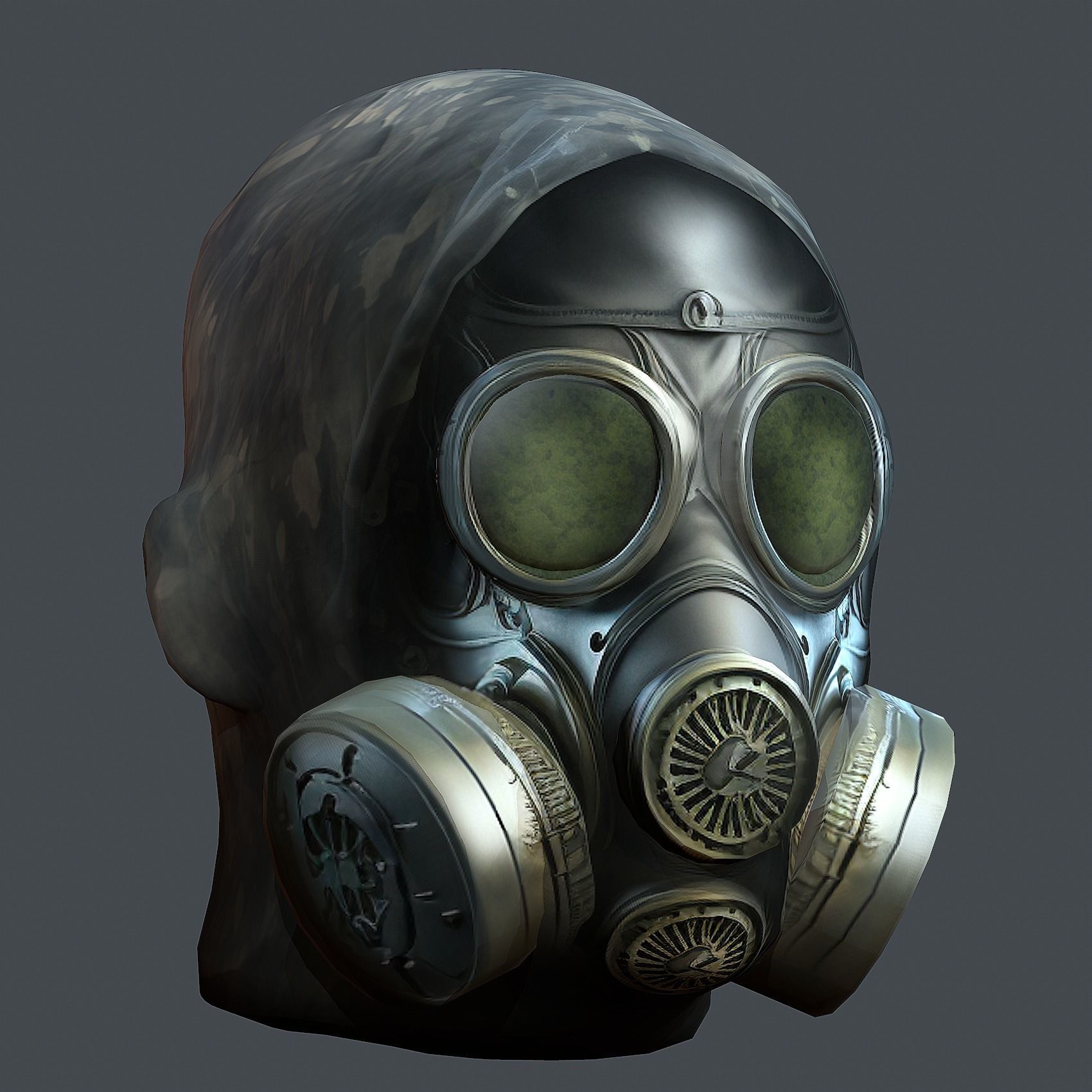 Helmet 3d model military combat Military scifi Low-poly 3D model Low-poly 3D model_2