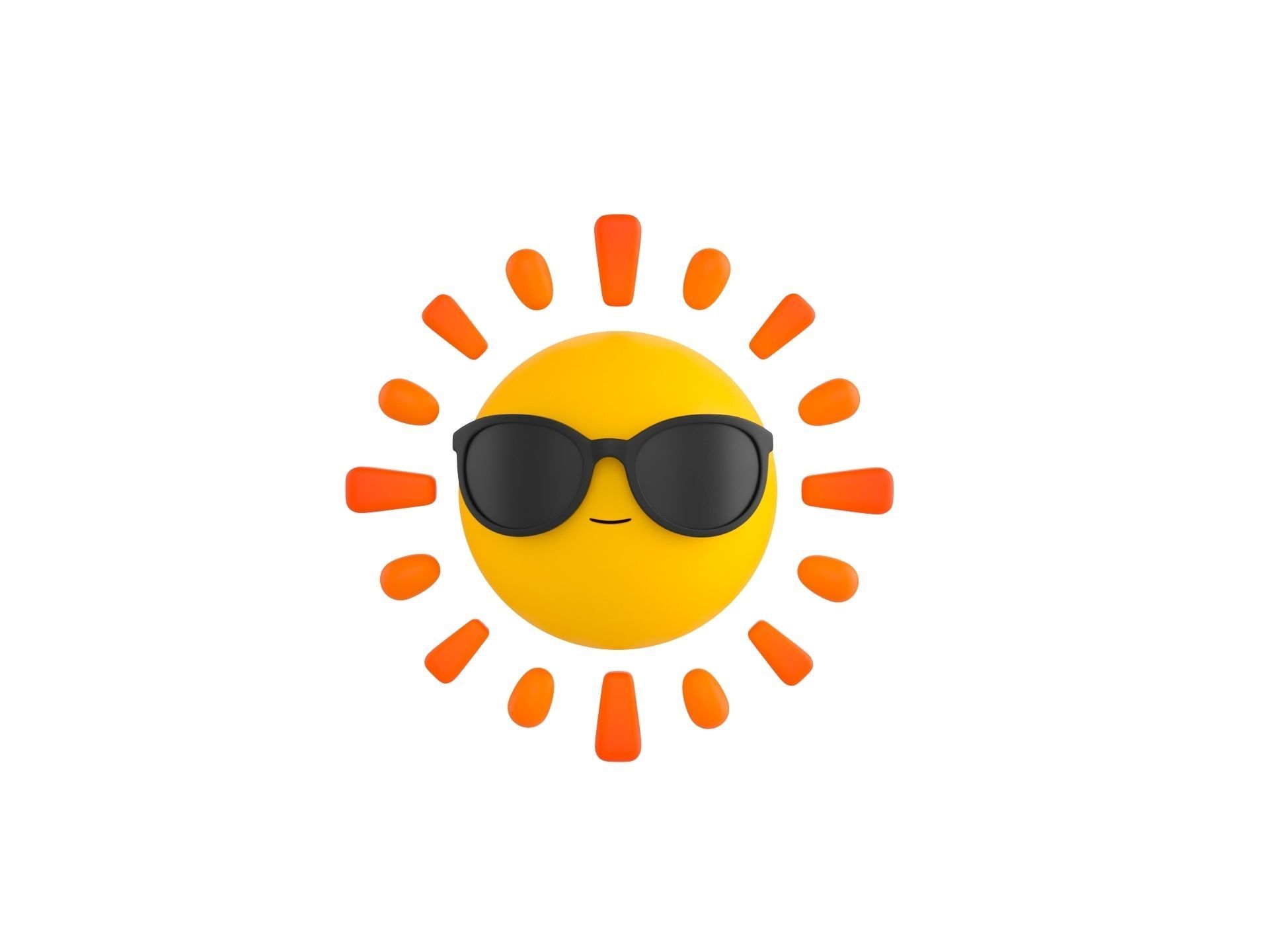 Character228 Cartoon Sun 3D model_1