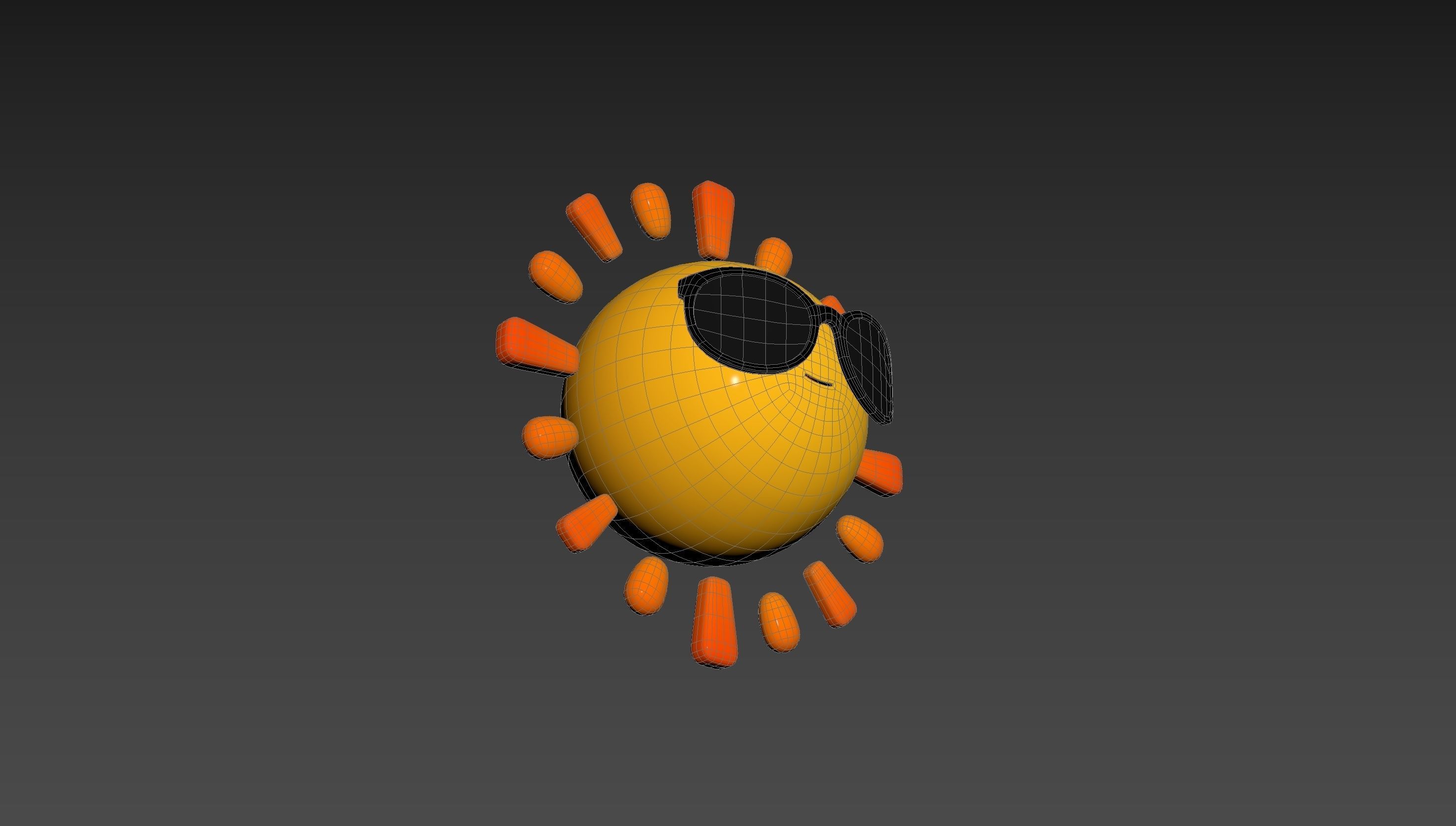 Character228 Cartoon Sun 3D model_14