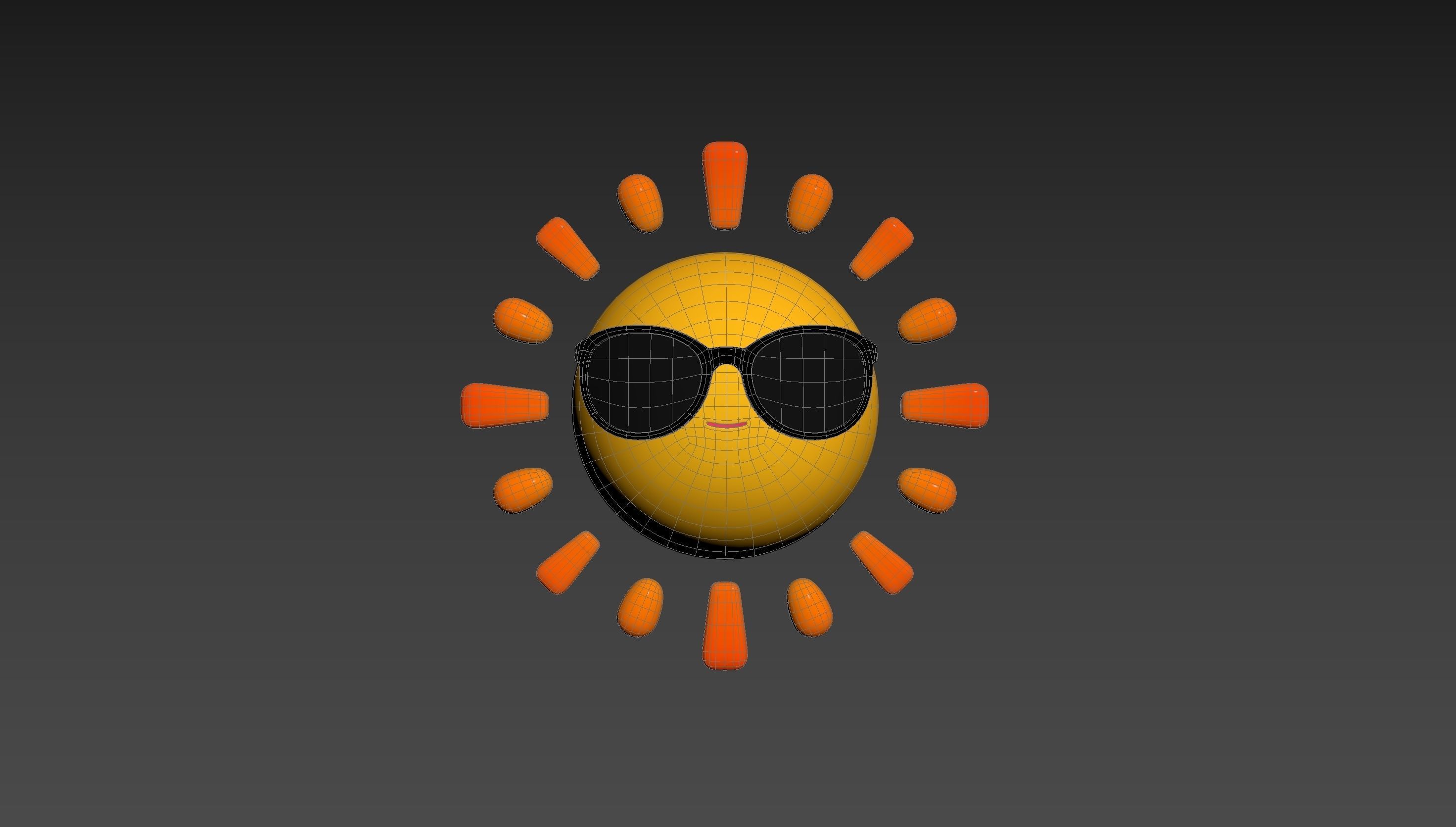 Character228 Cartoon Sun 3D model_13