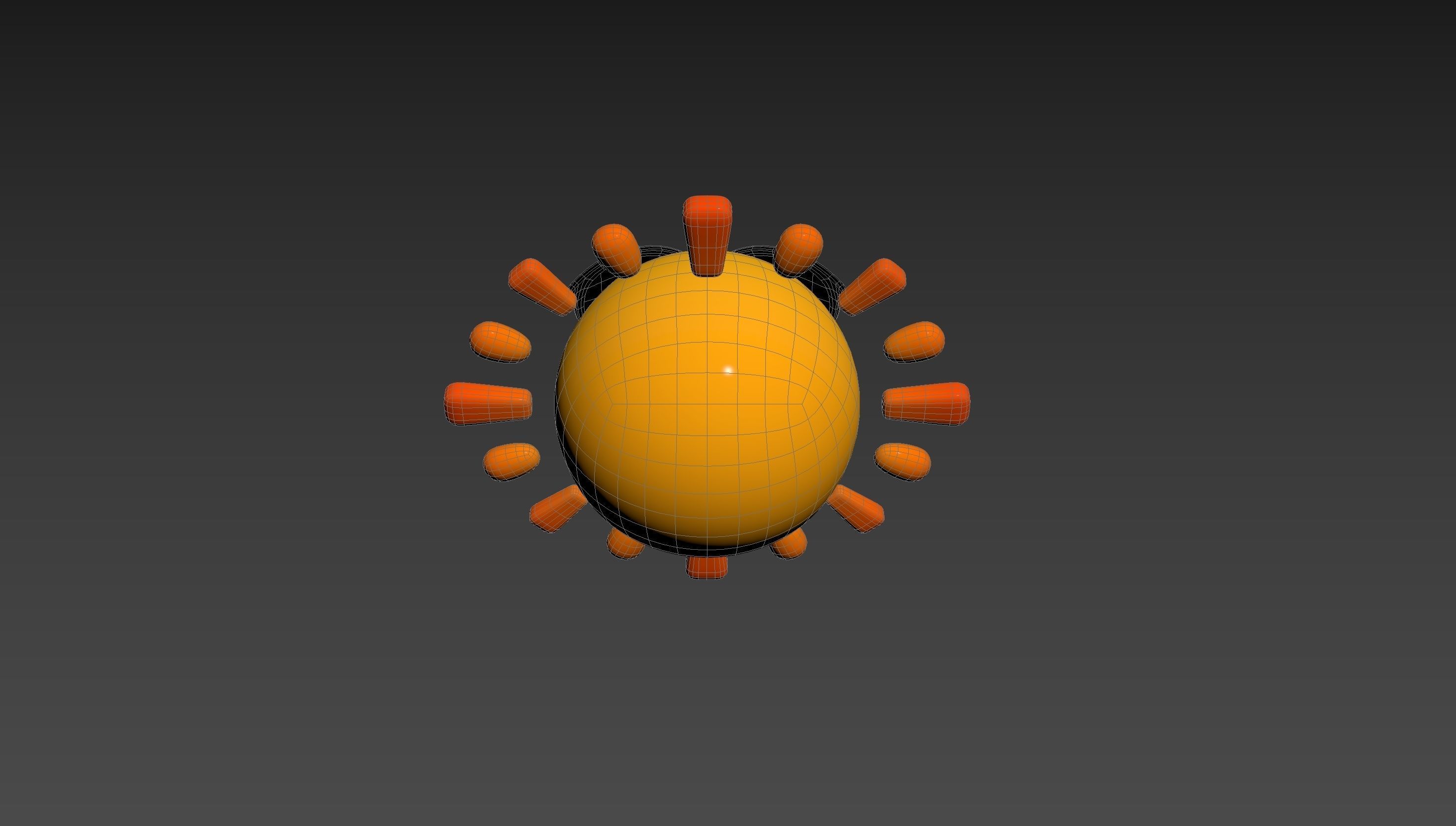 Character228 Cartoon Sun 3D model_20