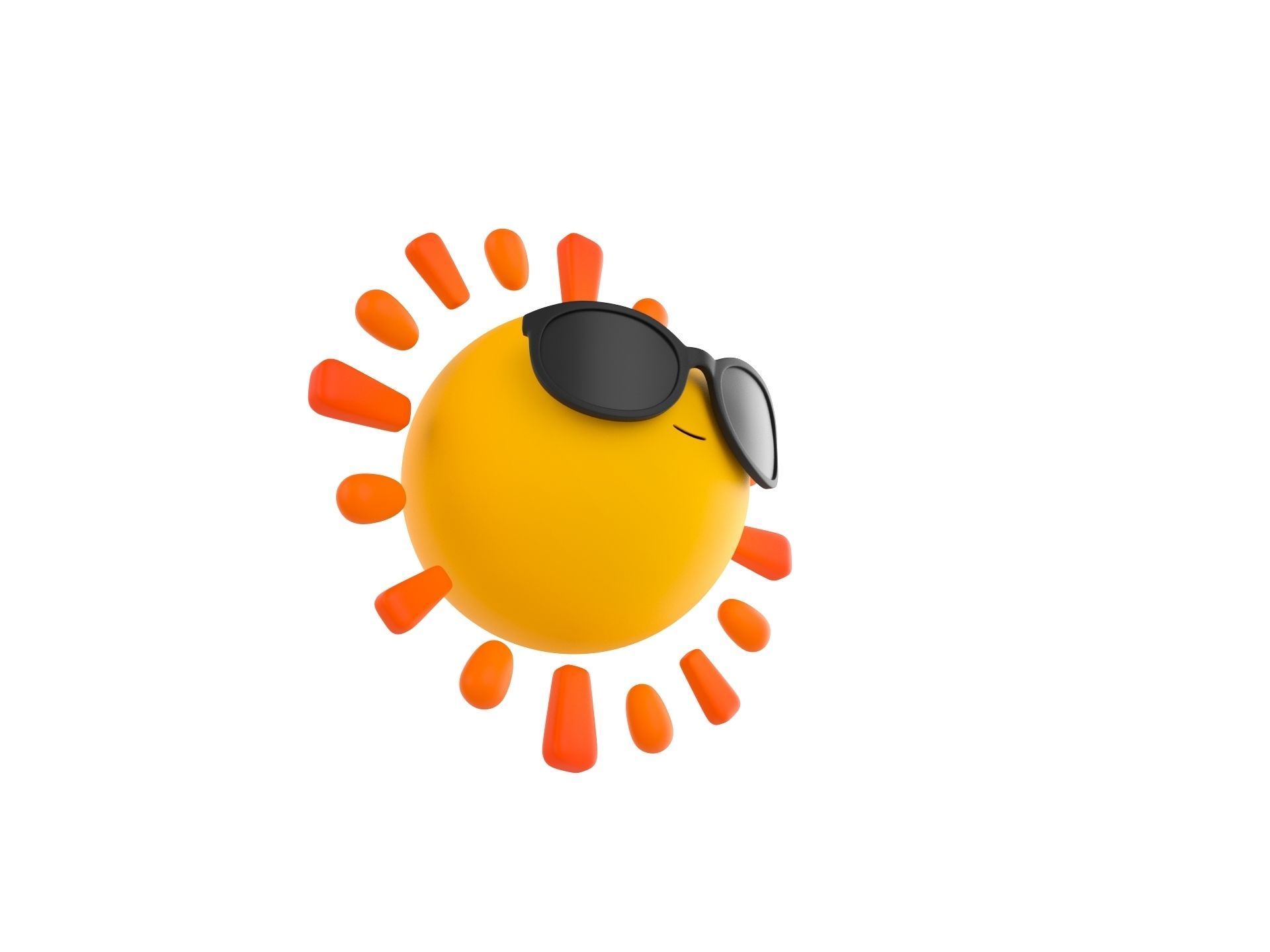Character228 Cartoon Sun 3D model_2