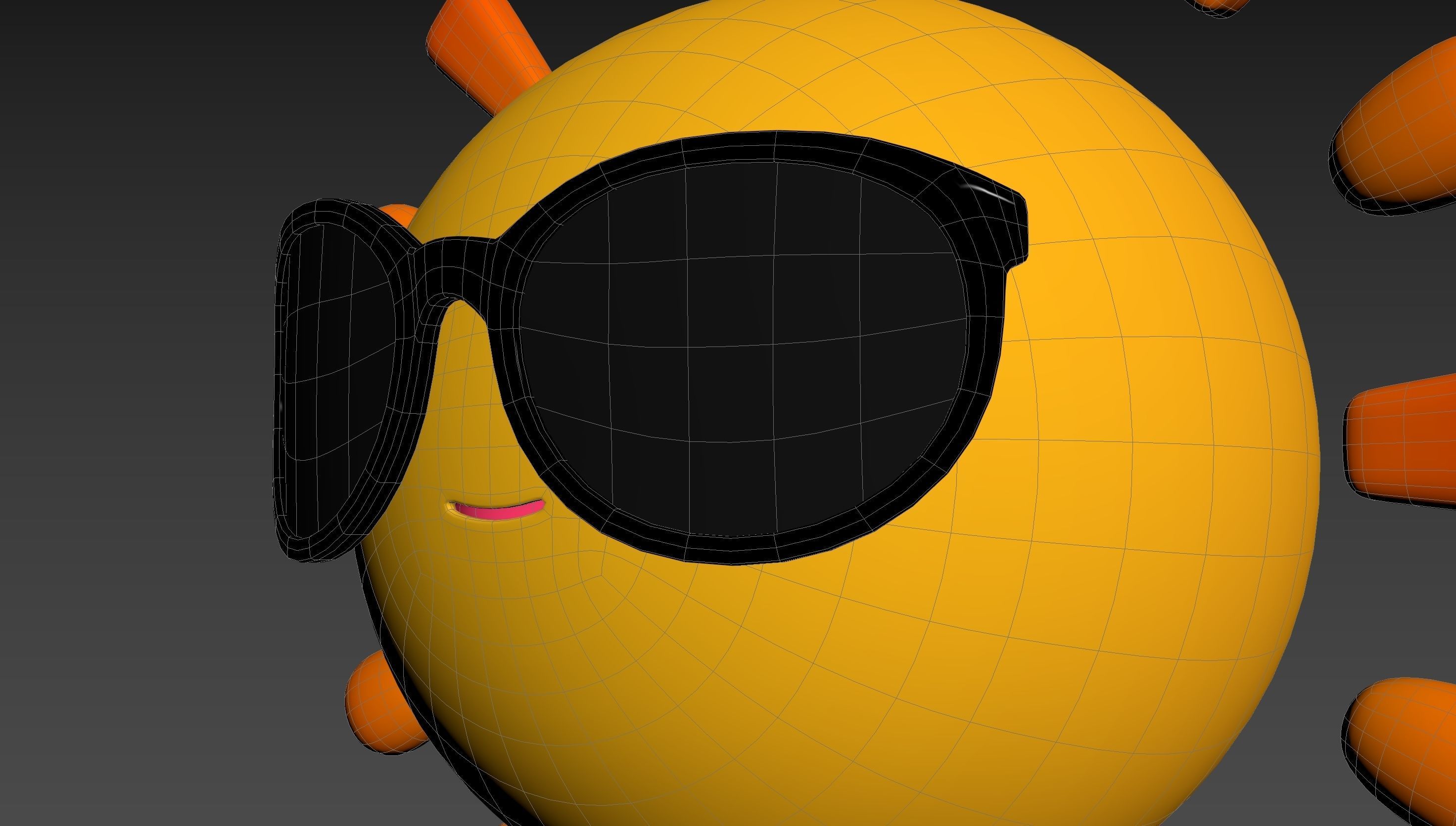 Character228 Cartoon Sun 3D model_27