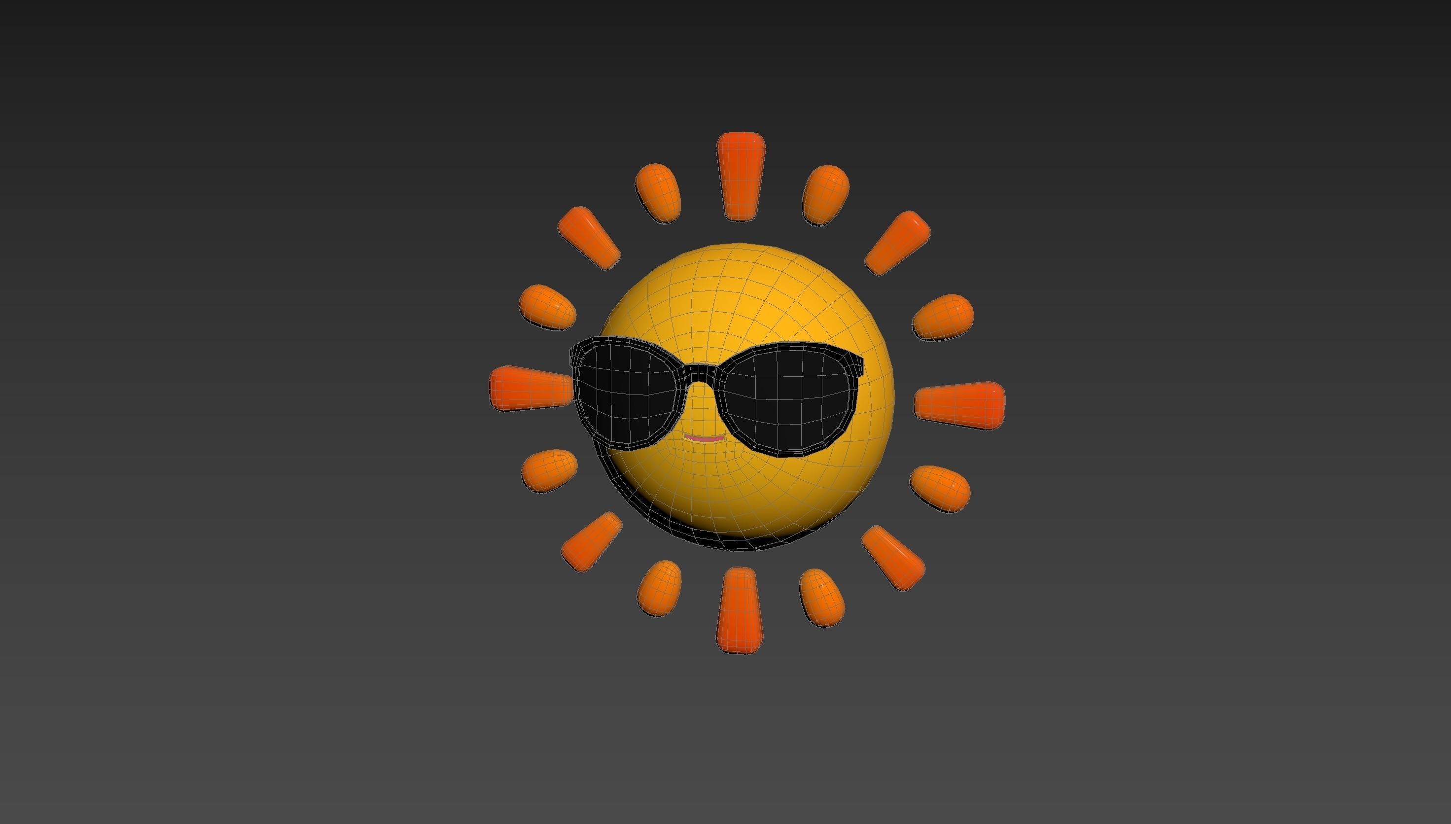 Character228 Cartoon Sun 3D model_11