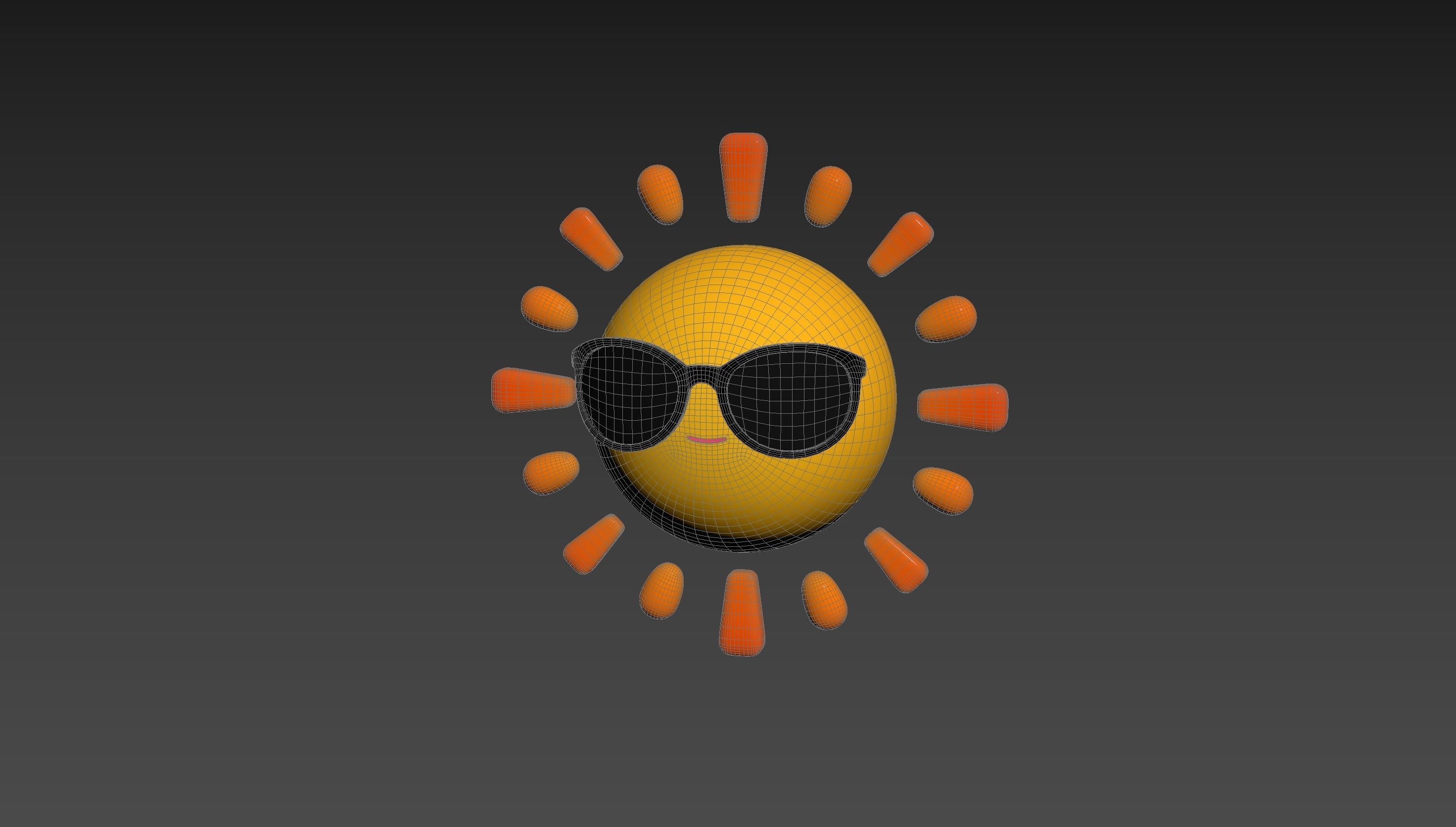 Character228 Cartoon Sun 3D model_12