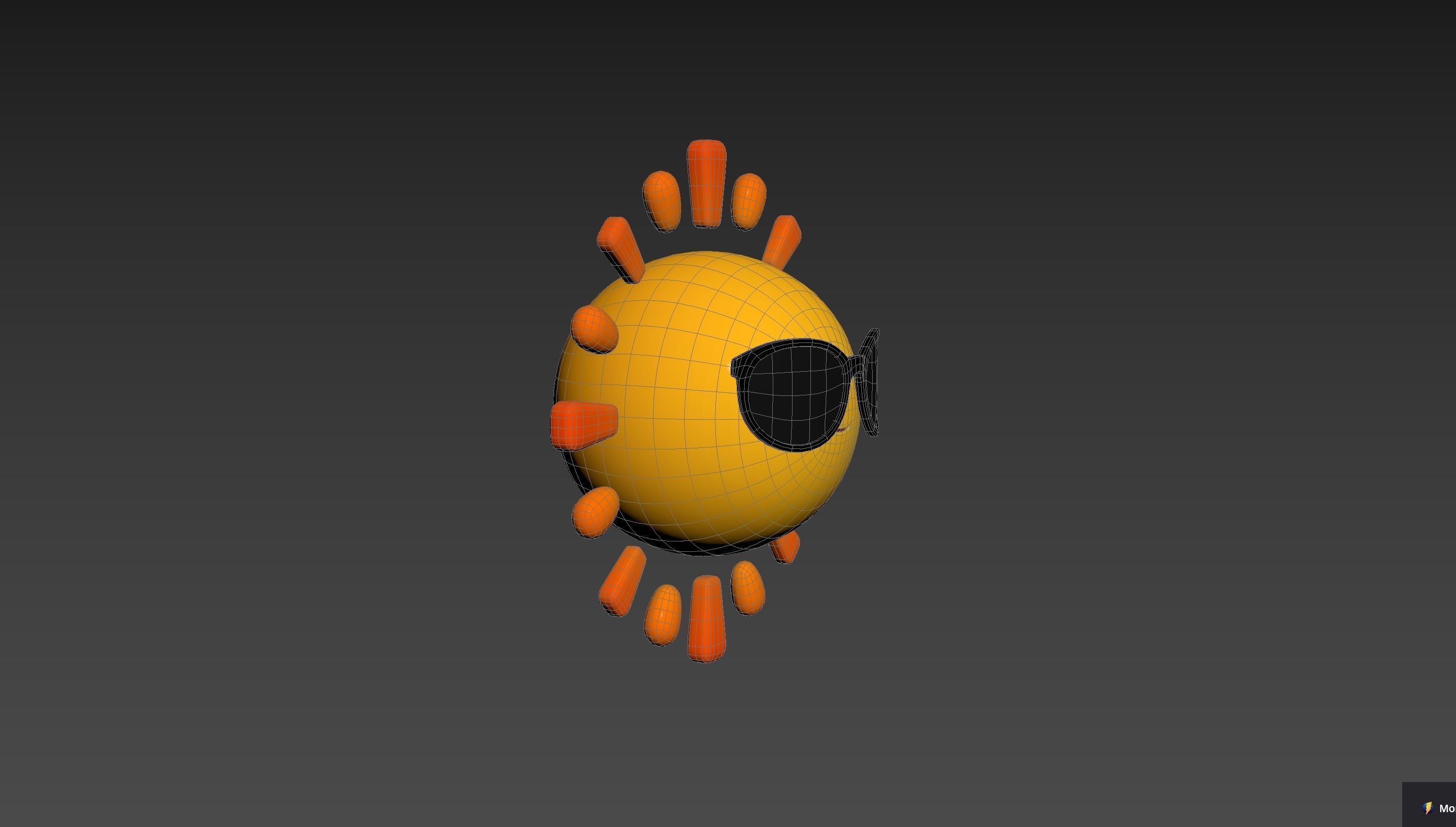 Character228 Cartoon Sun 3D model_16