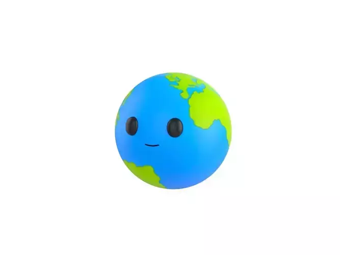 Character229 Cartoon Earth 3D model