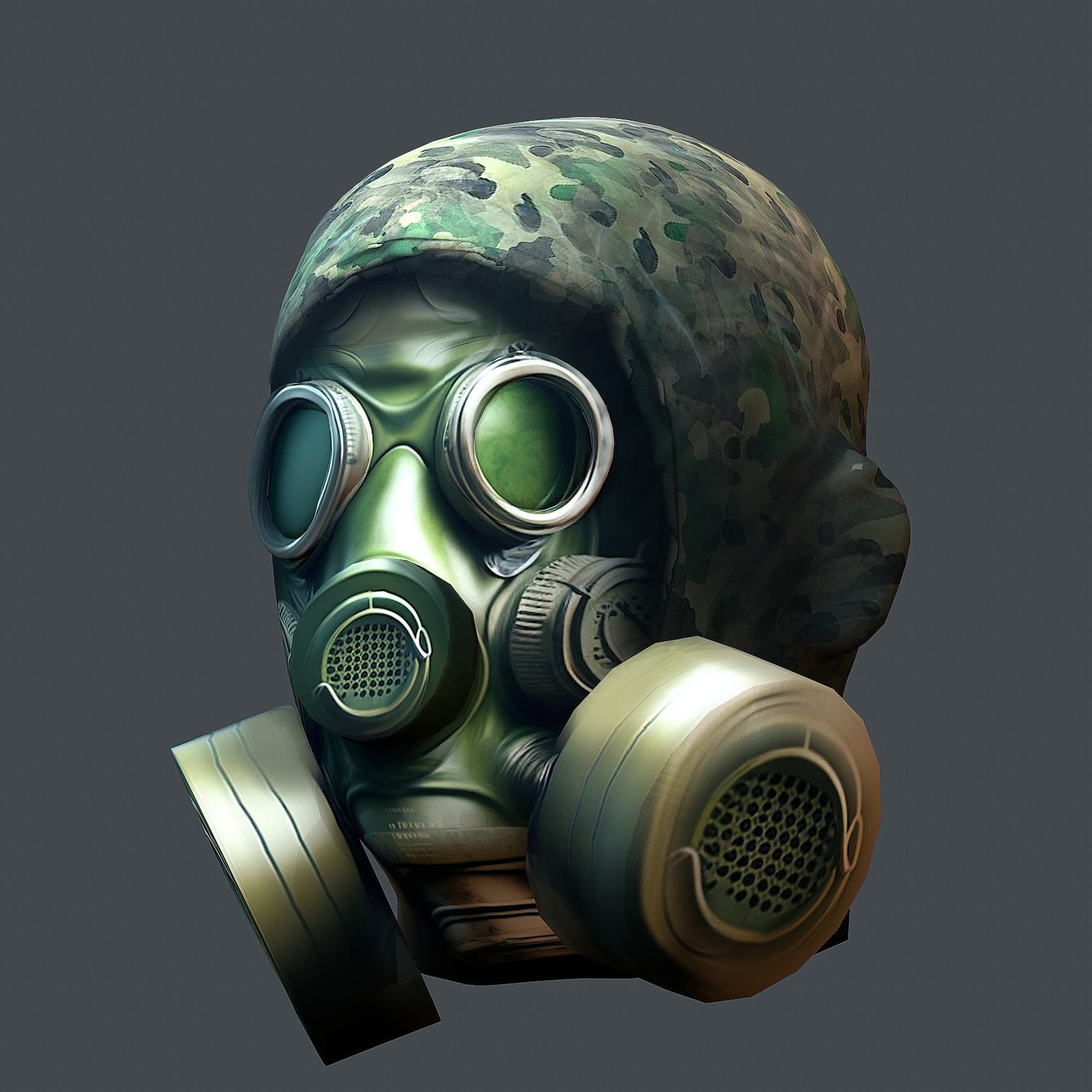 Helmet 3d model military combat Military scifi Low-poly 3D model Low-poly 3D model_3