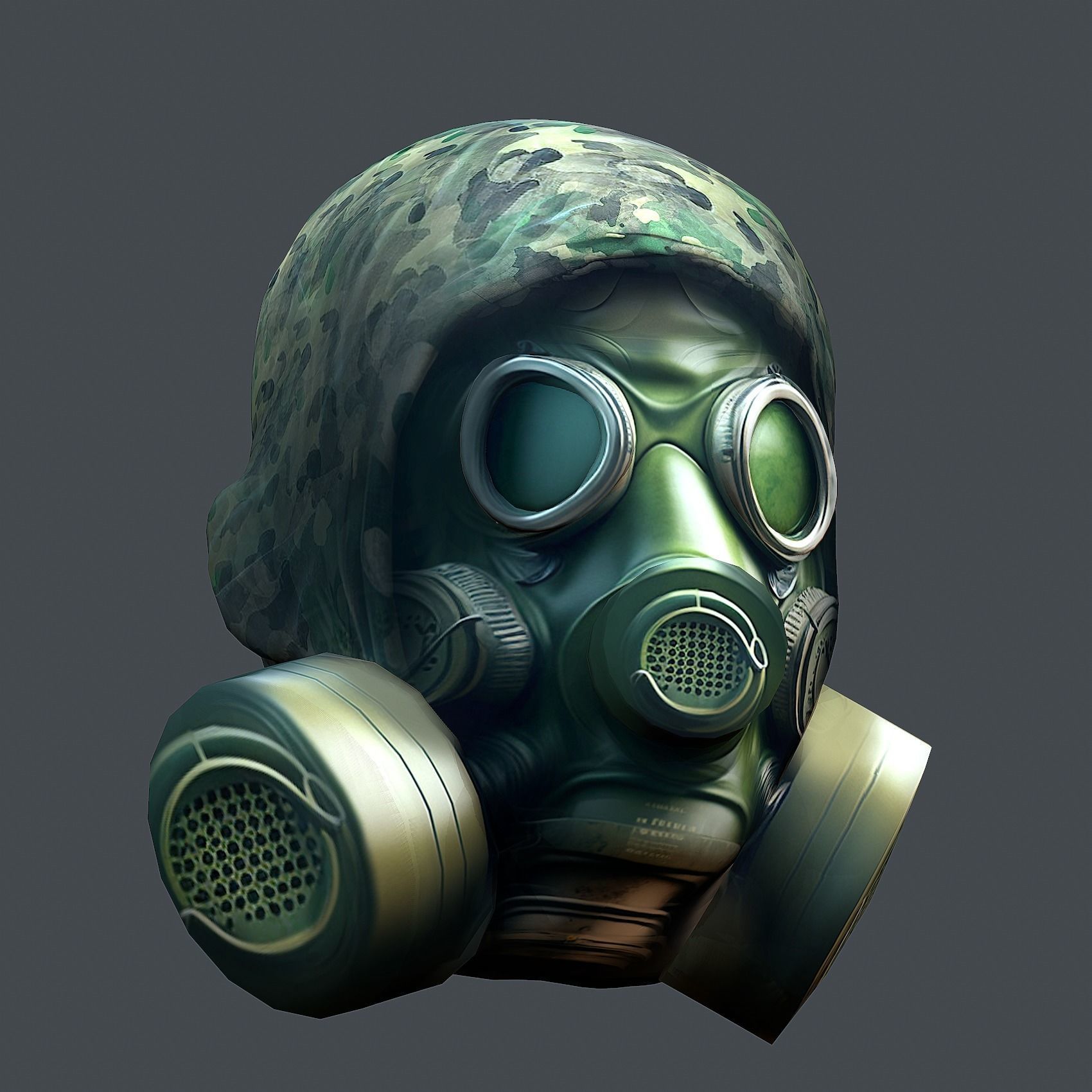 Helmet 3d model military combat Military scifi Low-poly 3D model Low-poly 3D model_2