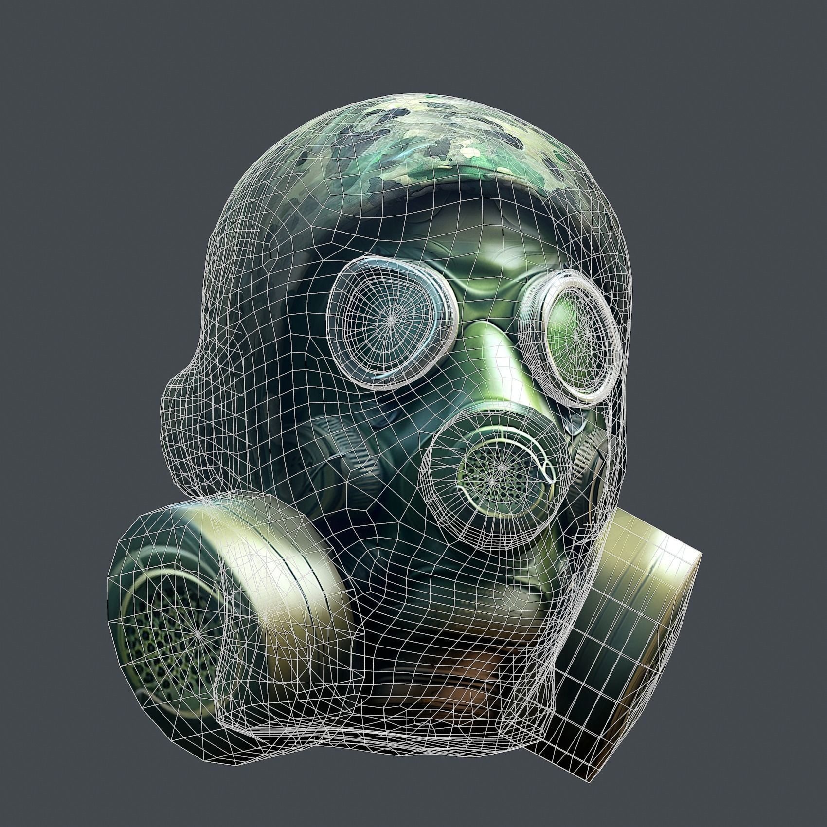 Helmet 3d model military combat Military scifi Low-poly 3D model Low-poly 3D model_8