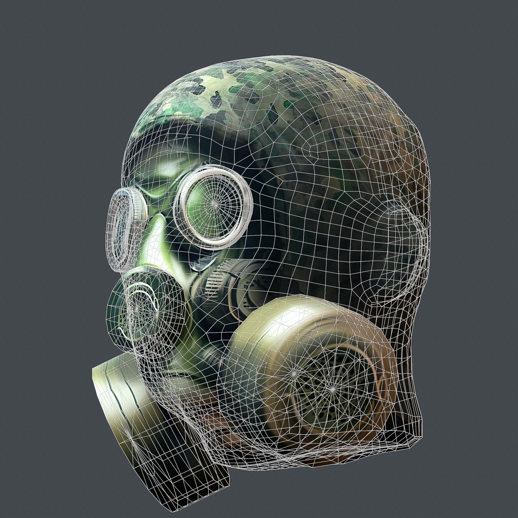 Helmet 3d model military combat Military scifi Low-poly 3D model Low-poly 3D model_7