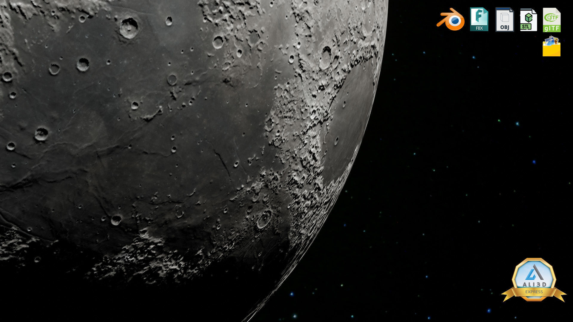 The Moon with 16K Texture and Height Map Low-poly 3D model_3