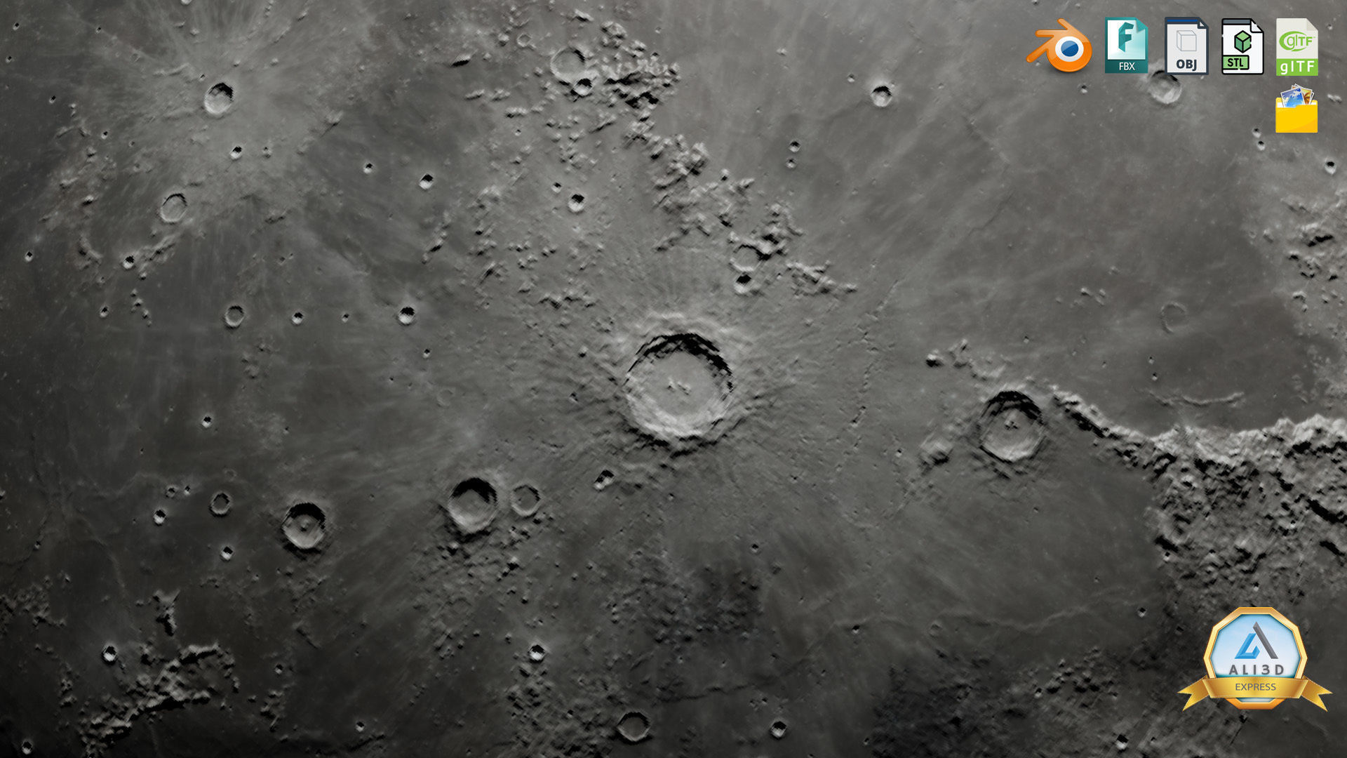 The Moon with 16K Texture and Height Map Low-poly 3D model_6