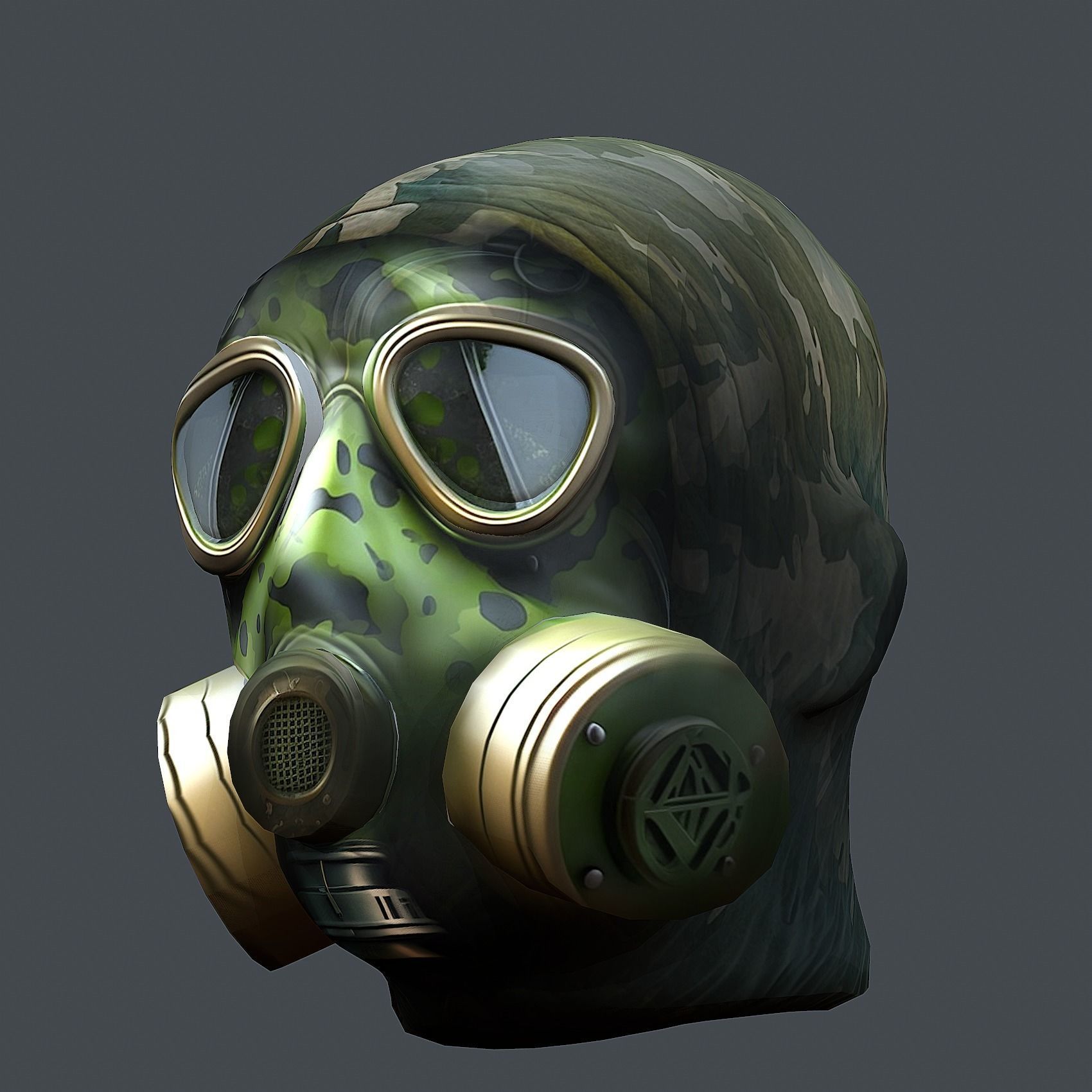 Helmet 3d model military combat Military scifi Low-poly 3D model Low-poly 3D model_3