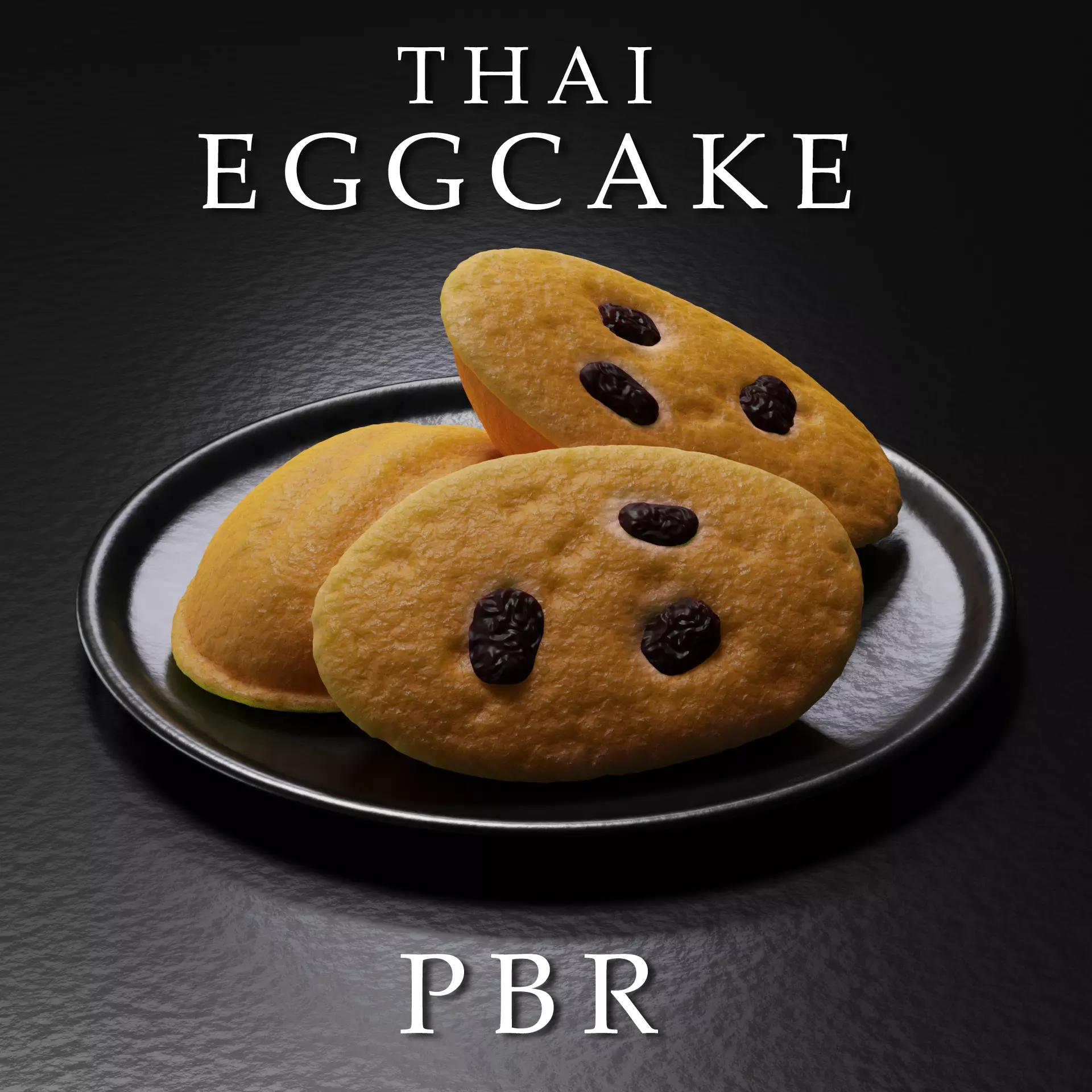 Top raisin Thai Eggcake PBR Textured 3D model