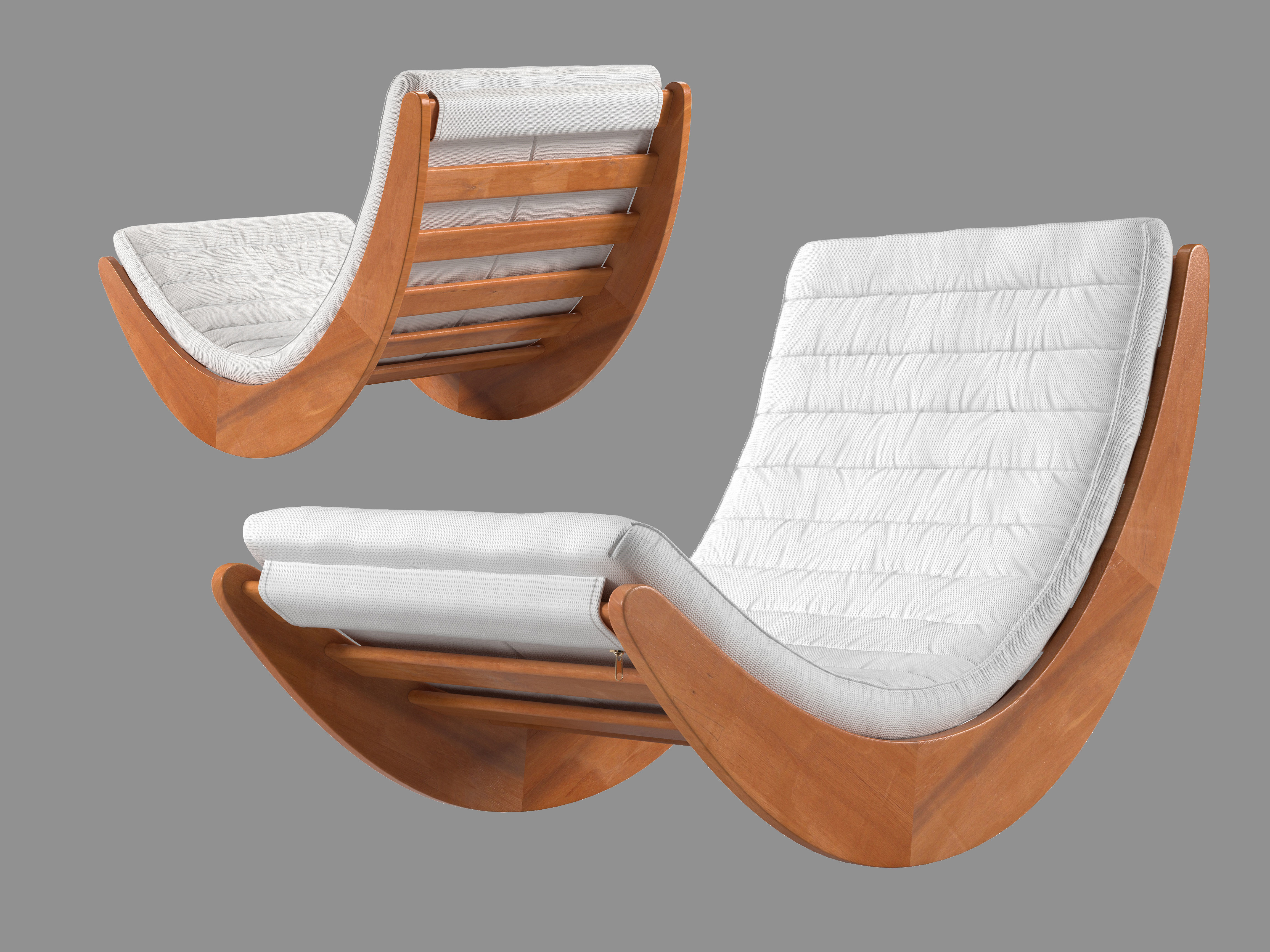 Fabric Relaxer Rocking Chair 13990804 3D model animated CGTrader