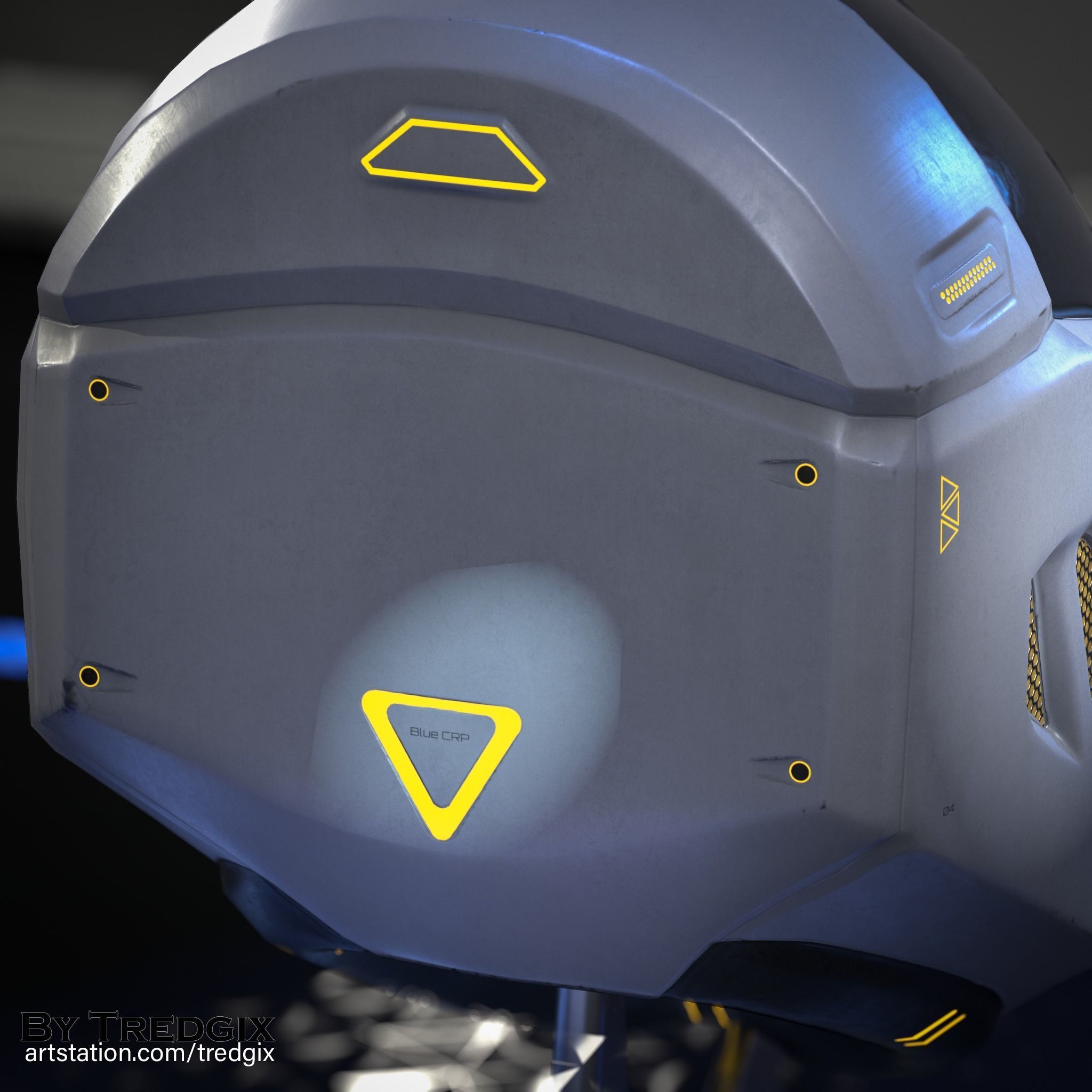 Sci-fi helmet Low-poly 3D model_3