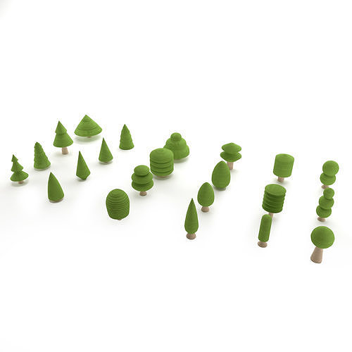 trees set of 3D print model