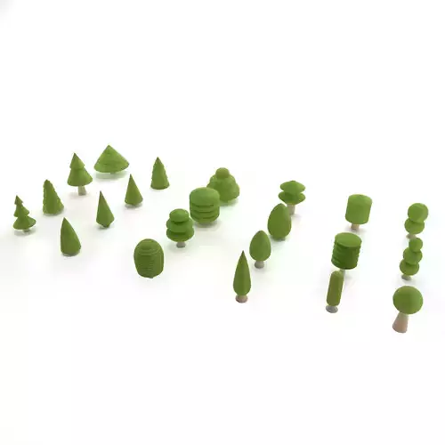 trees set of 3D print model