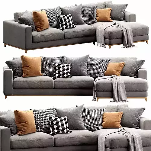 Nick Scali Spencer Chaise Lounge 3D model 3