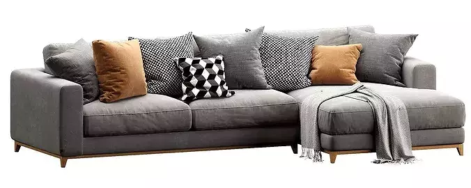 Nick Scali Spencer Chaise Lounge 3D model 6
