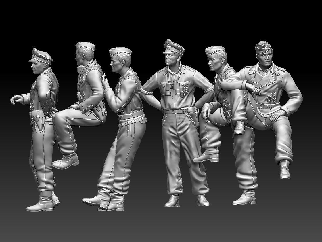 German  TANK CREW 3D print model_38