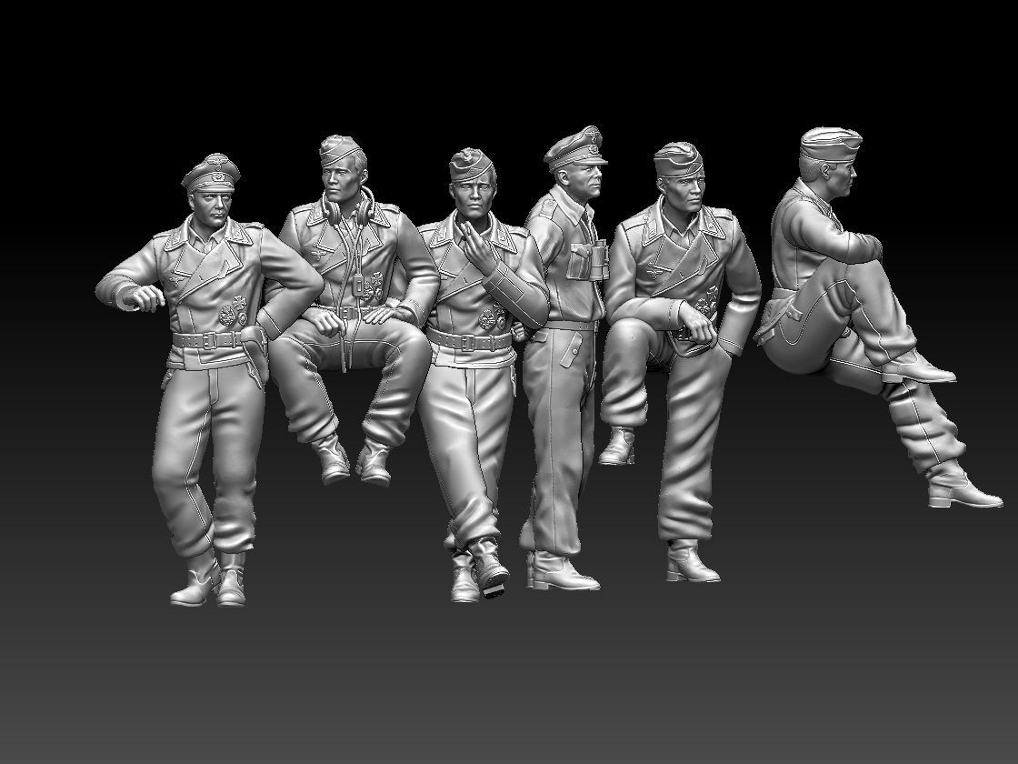 German  TANK CREW 3D print model_64