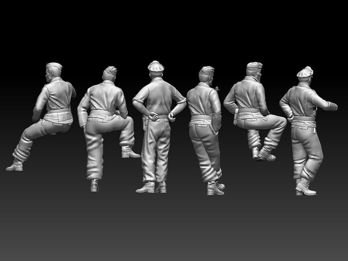 German  TANK CREW 3D print model_24