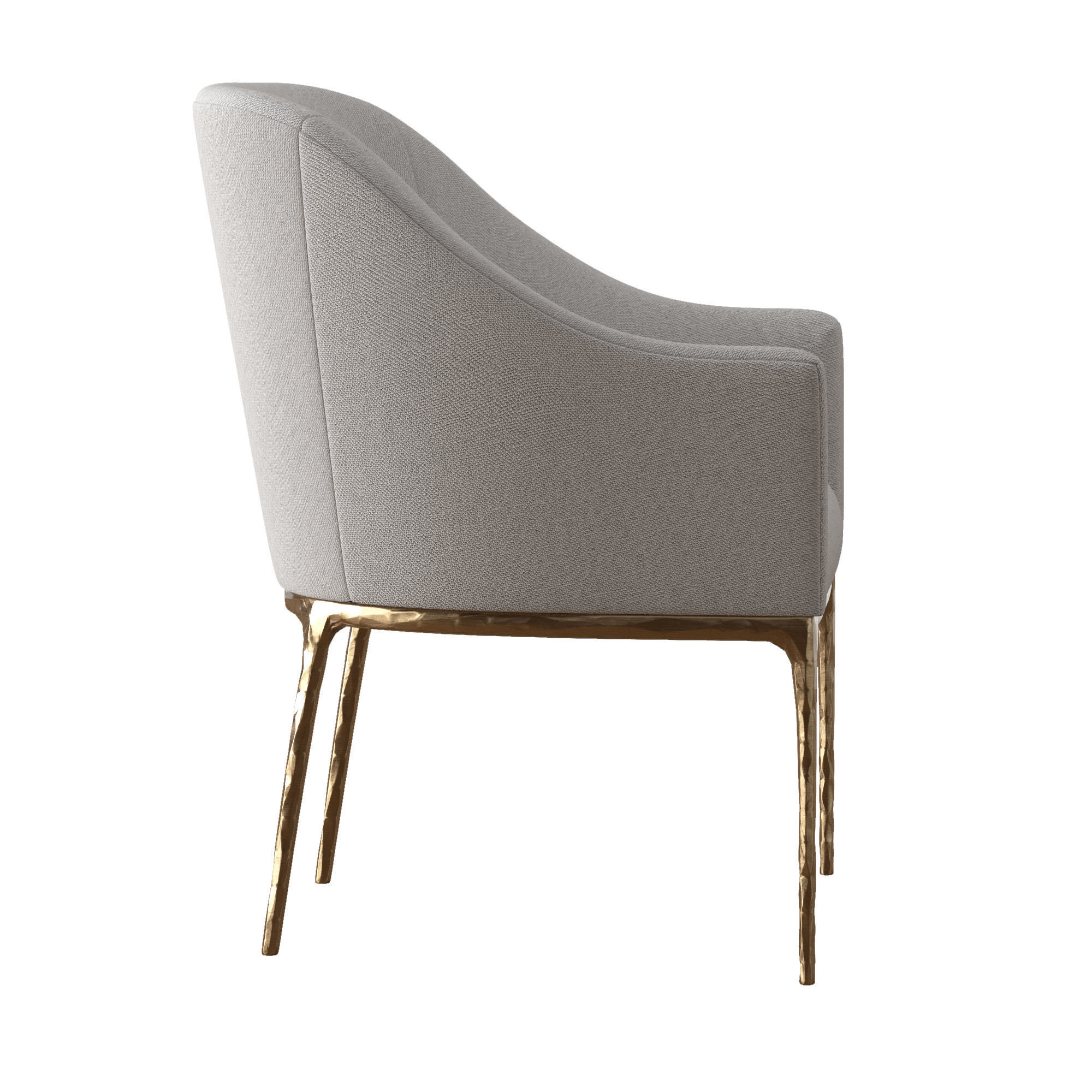 RH THADDEUS BARRELBACK SLOPE DINING ARMCHAIR Low-poly 3D model_4