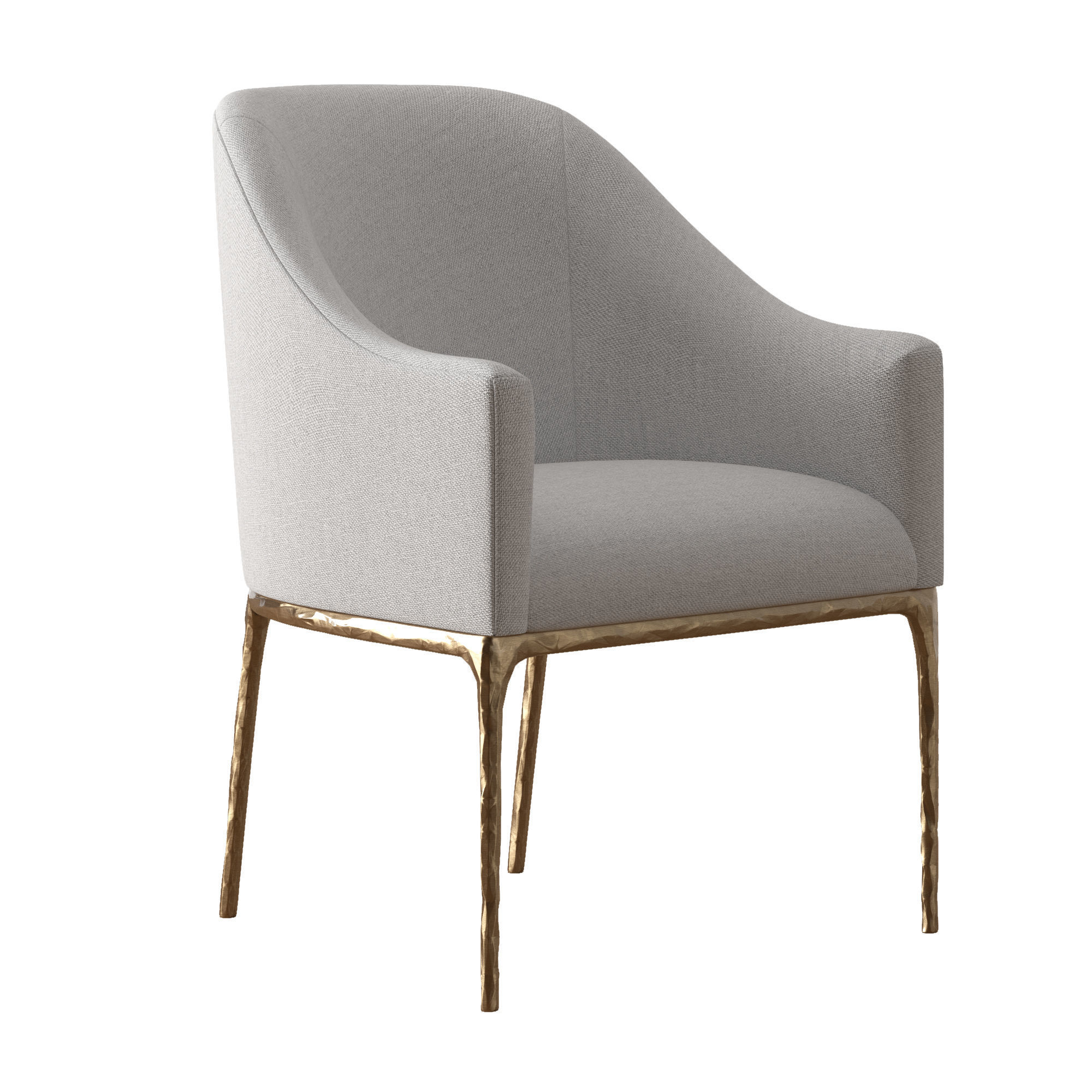 RH THADDEUS BARRELBACK SLOPE DINING ARMCHAIR Low-poly 3D model_5