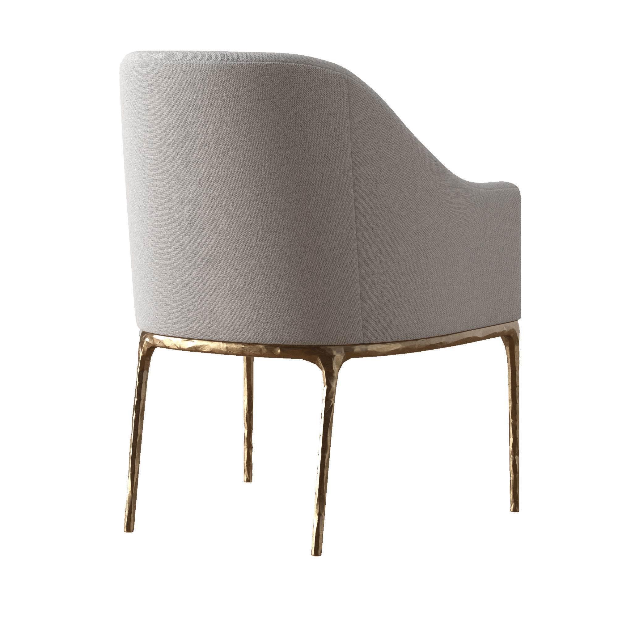 RH THADDEUS BARRELBACK SLOPE DINING ARMCHAIR Low-poly 3D model_3