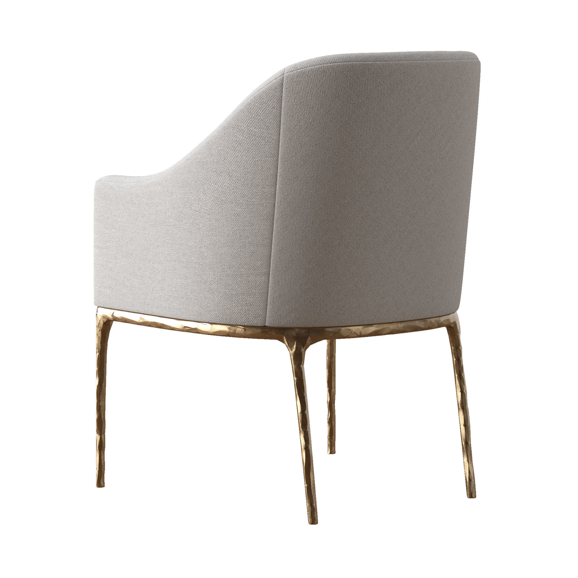 RH THADDEUS BARRELBACK SLOPE DINING ARMCHAIR Low-poly 3D model_2