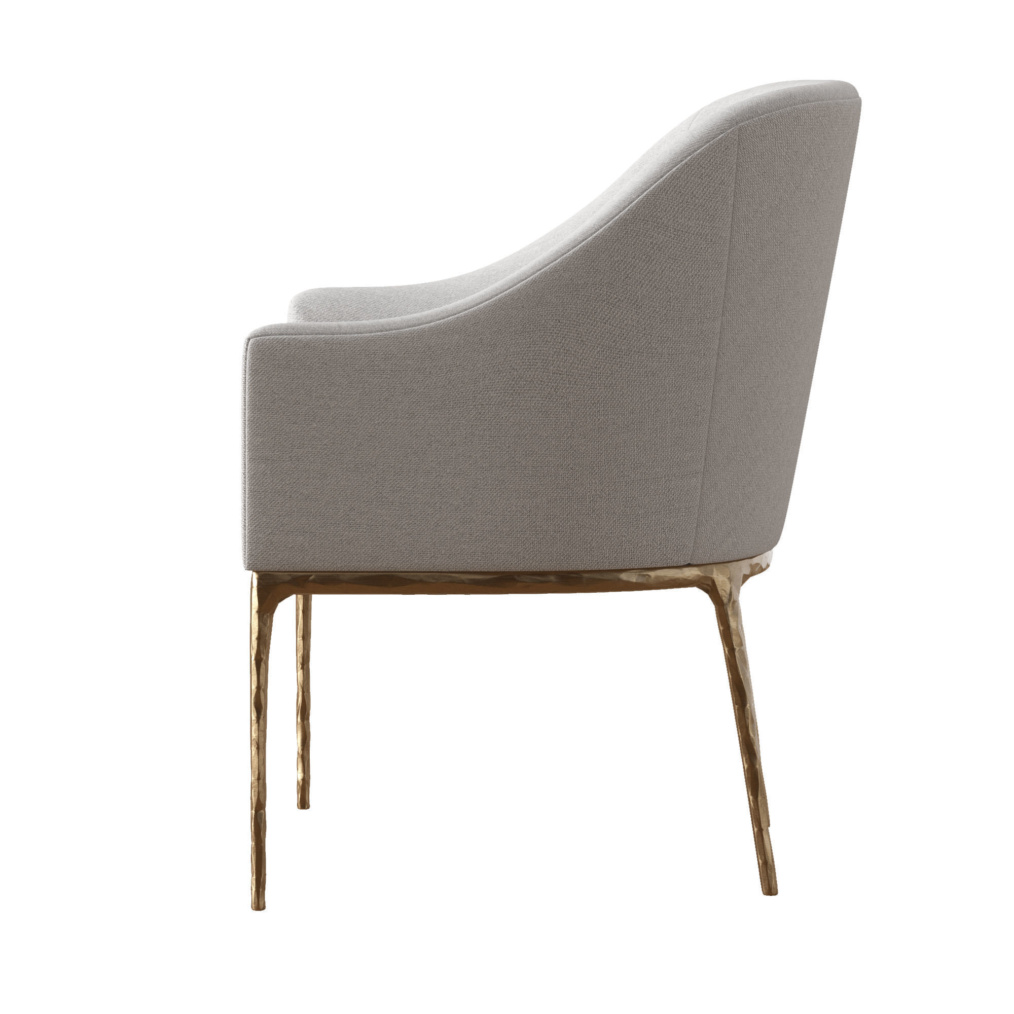 RH THADDEUS BARRELBACK SLOPE DINING ARMCHAIR Low-poly 3D model_1