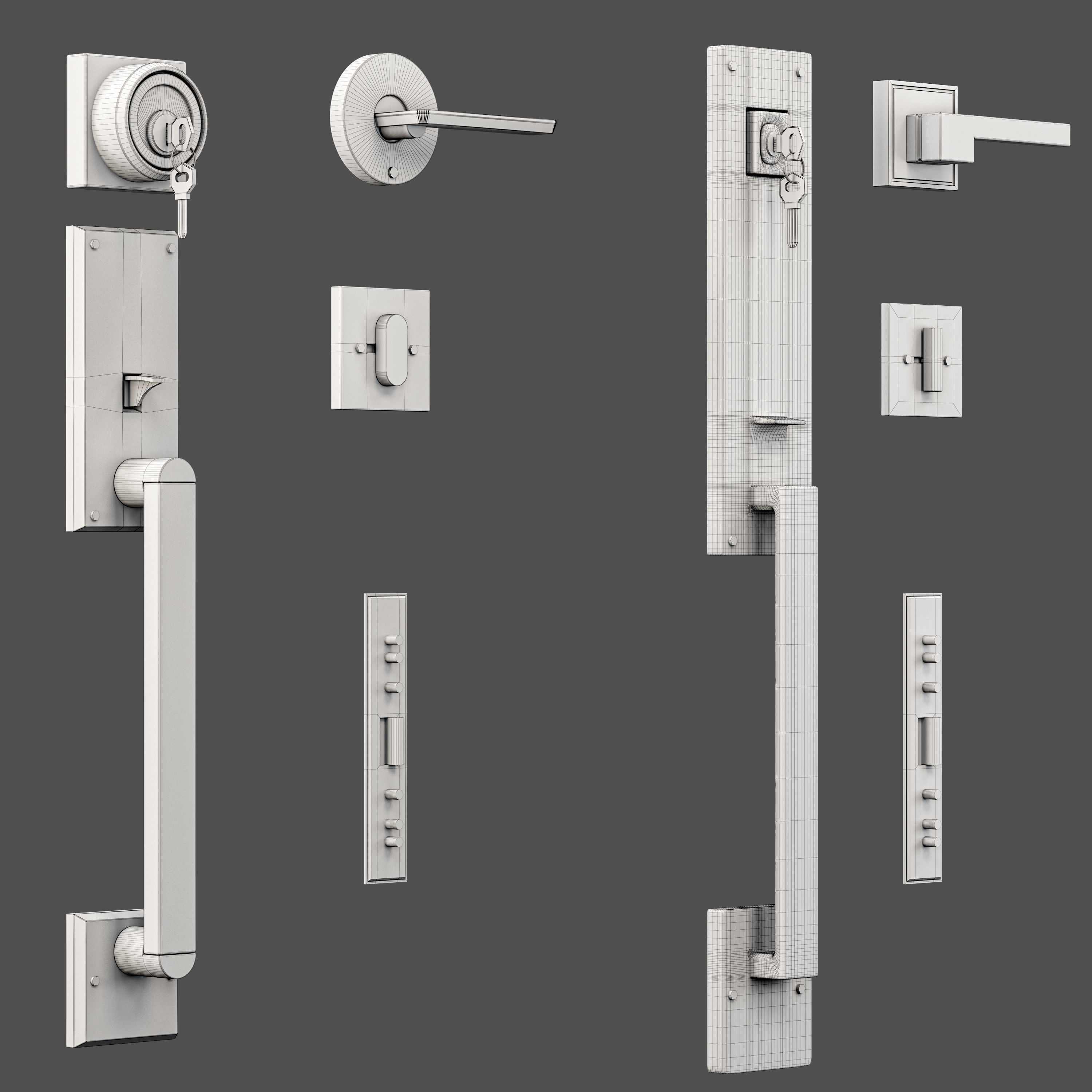 Door handle modern - collection 04 3D model_10