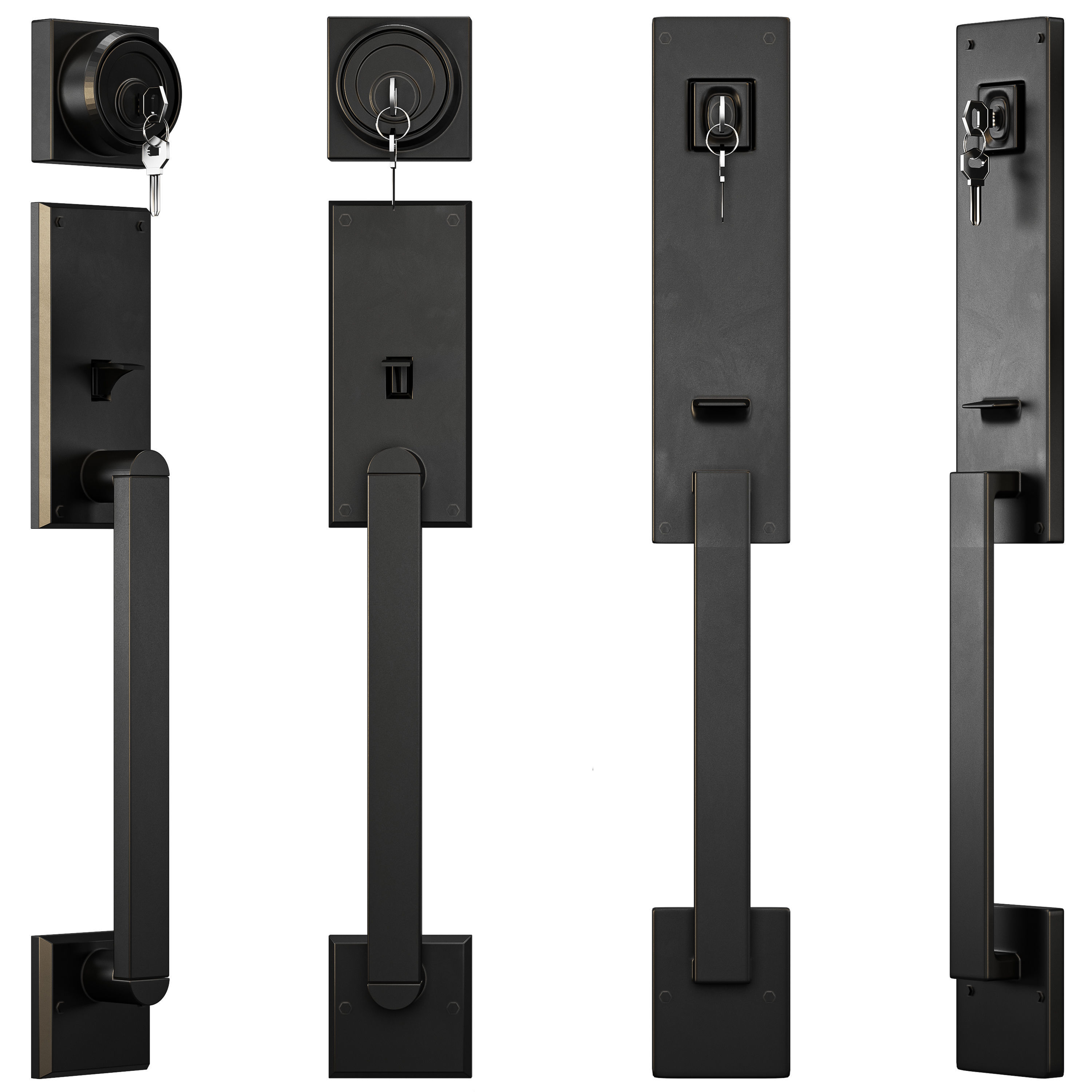 Door handle modern - collection 04 3D model_4