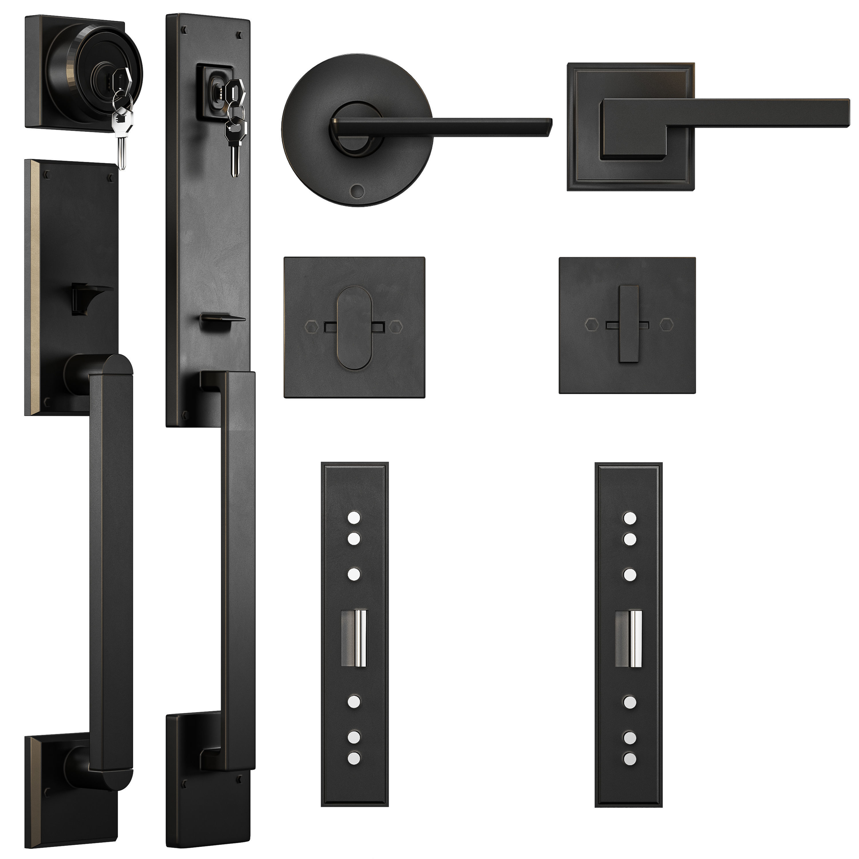 Door handle modern - collection 04 3D model_5