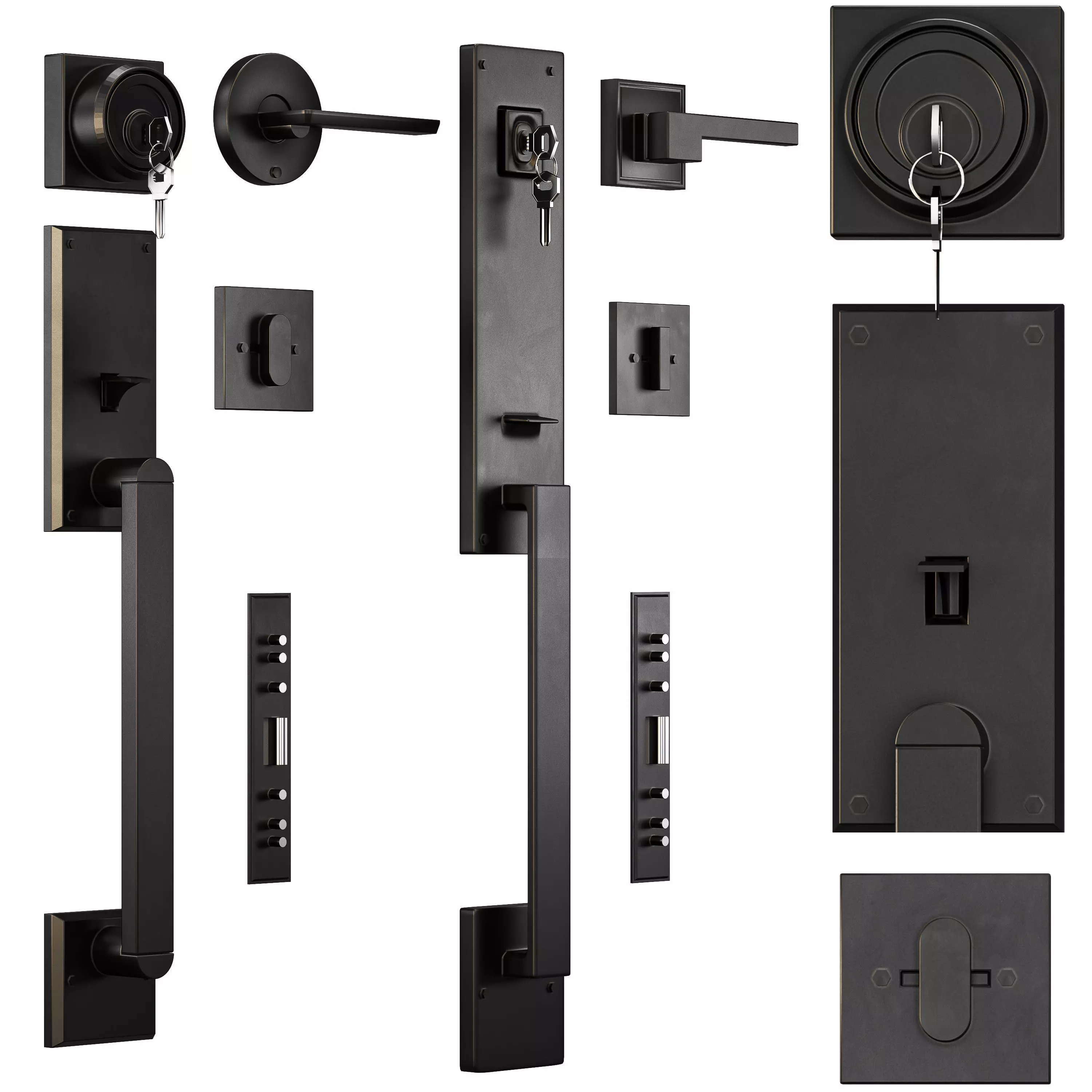 Door handle modern - collection 04 3D model_0