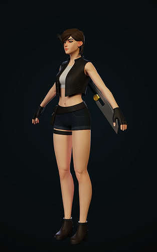Female Character Reworked PBR  Game Ready Low-poly 3D model