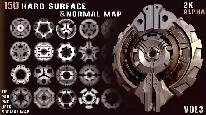 150 Hardsurfase Alpha and Normal Map-Vol3