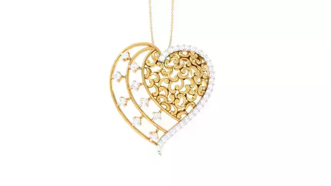 Women Heart Pendant 3dm STL OBJ FBX Renders Details
