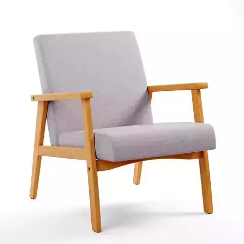 Wide-Linen-Arm-Chair lounge chair with fabric and wooden frame