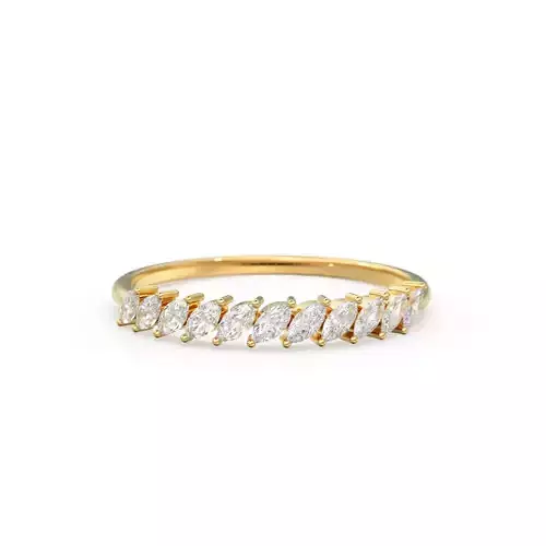 Marquise Diamond Gold Ring Classic Zircon Wedding Classic Band